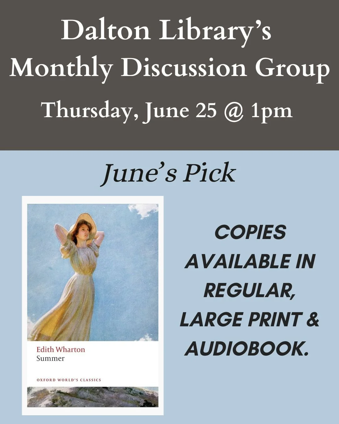 June Book Discussion: Summer by Edith Wharton
