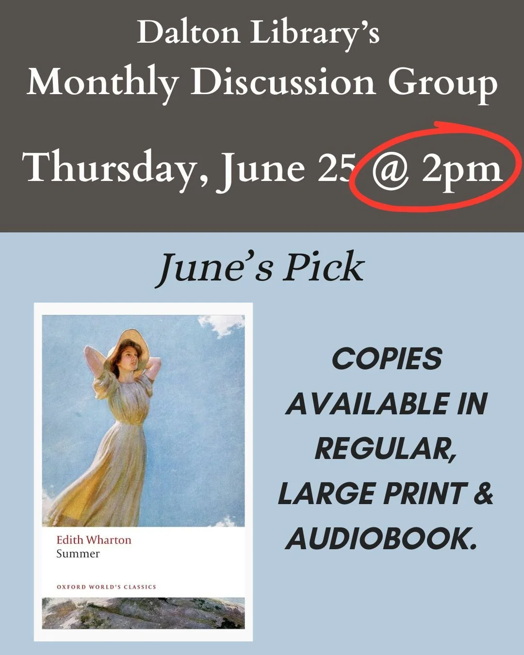 June Book Discussion: Summer by Edith Wharton