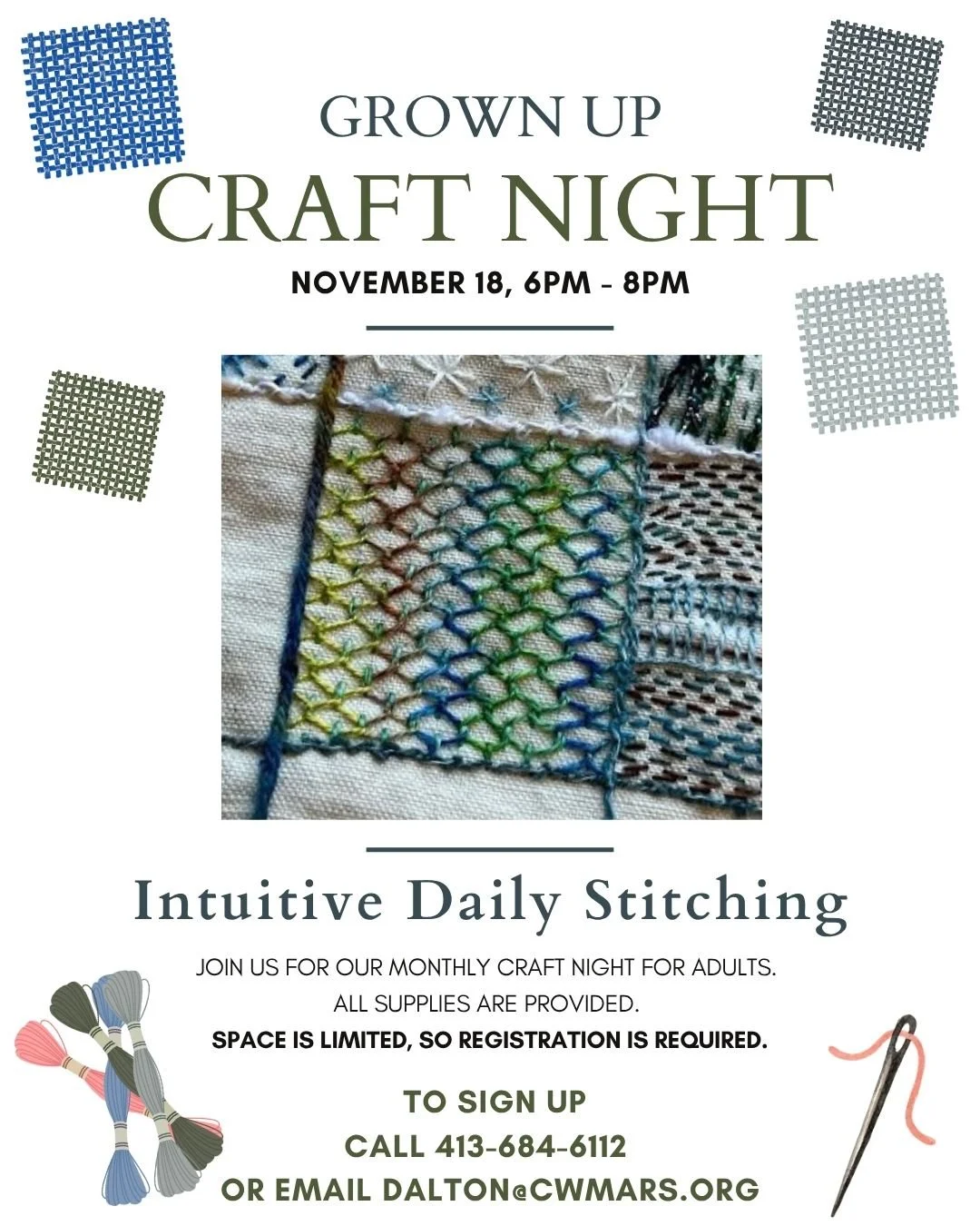 Grown Up Craft Night: Intuitive Daily Stitching