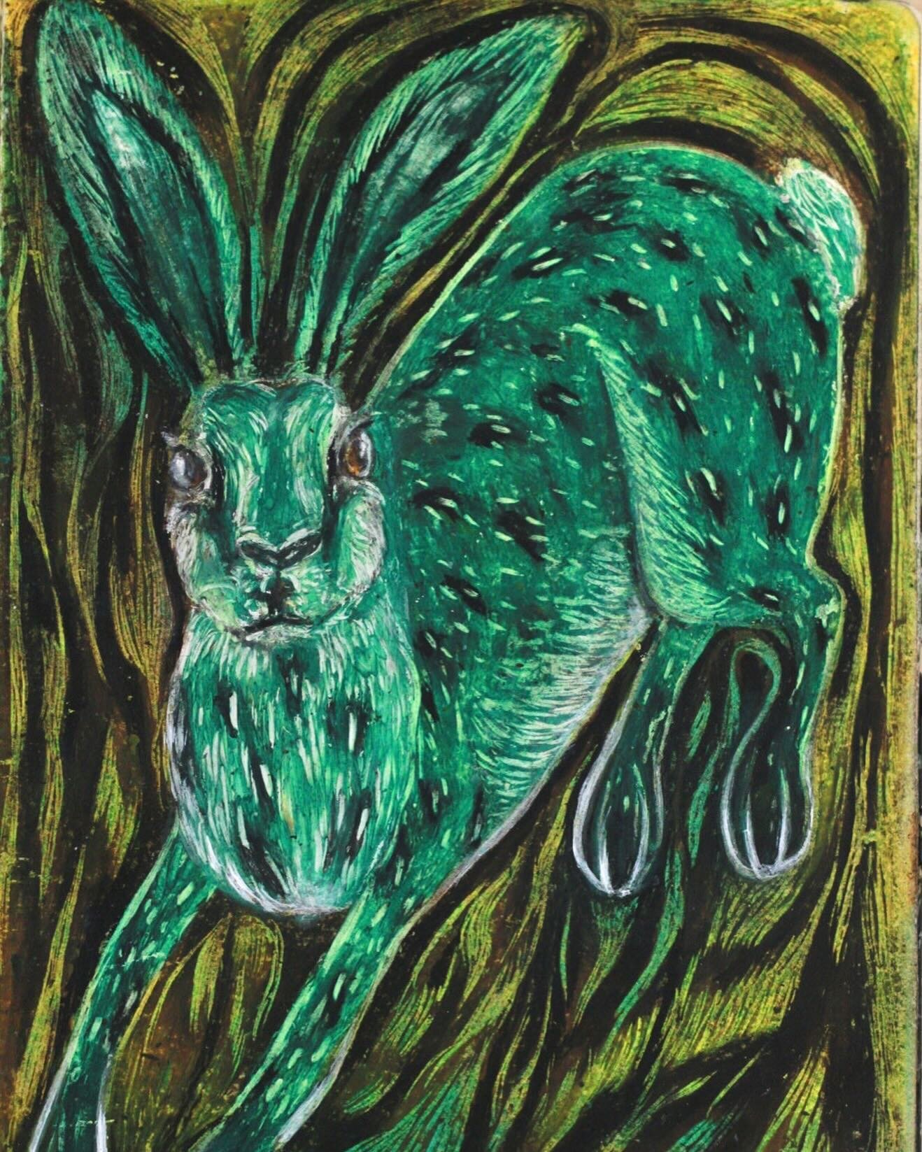 Hope you have all enjoyed this Easter weekend 💚 
Spooky bunny from 2020 
#oilpastelbunny #oilpastelhare #oilpasteldrawing #hare #haredrawing