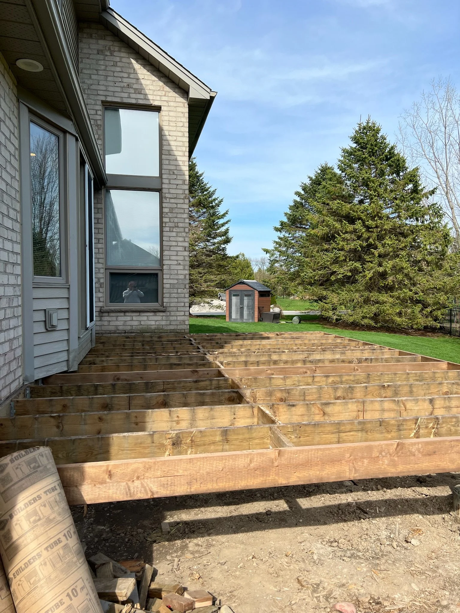 Old deck being removed in Kilworth by Burcon Construction, beginning the process of building the new deck.