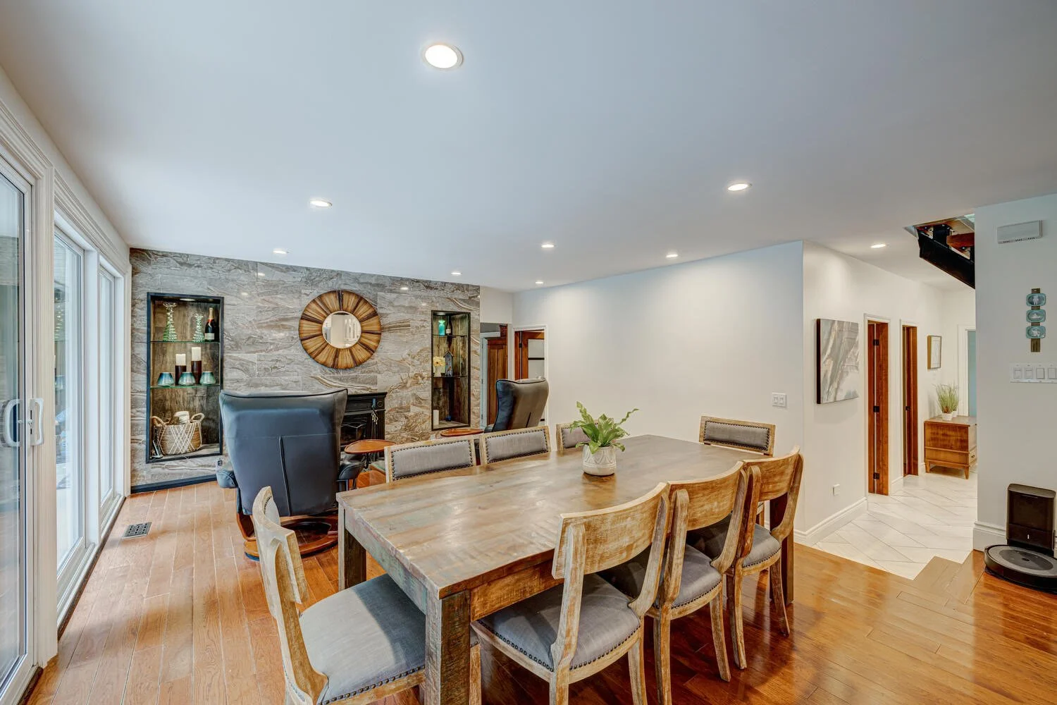 Another after picture of completed living room, highlighting the modern and comfortable atmosphere achieved by Burcon Construction in Komoka, Ontario.