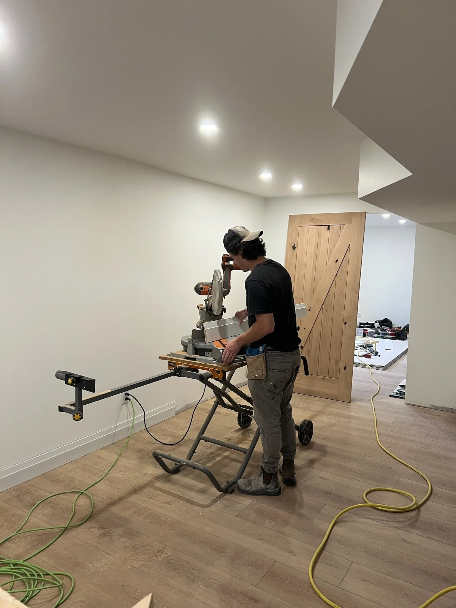 Burcon Construction hard at work on a basement renovation in Lucan Ontario
