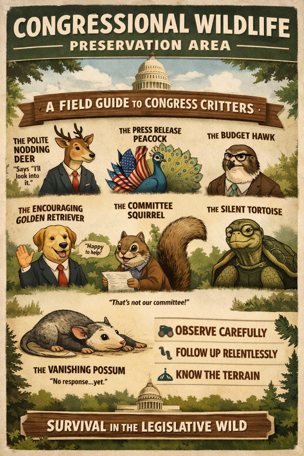 A Field Guide to Congress Critters