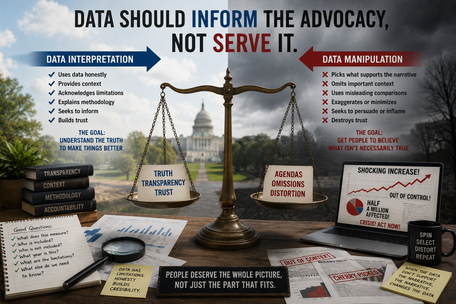 Data Interpretation Is Not Data Manipulation: Why Advocacy Needs Both Accuracy and Honesty