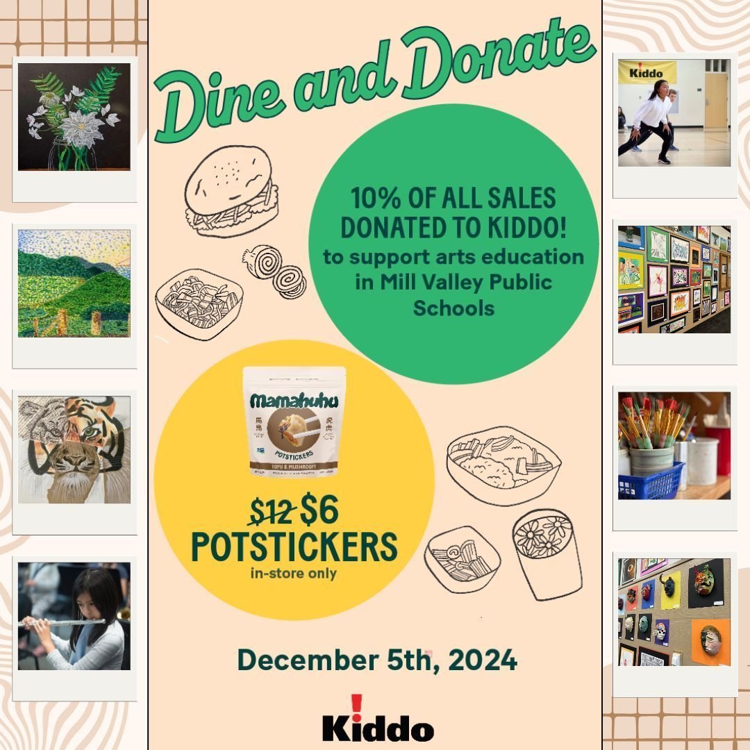 🍜 Thank you, Mamahuhu! 🥟

We&rsquo;re so grateful to have Mamahuhu as a Kiddo Business Partner! This Thursday, December 5th, join us for a delicious Dine &amp; Donate night&mdash;Mamahuhu will donate 10% of all orders to Kiddo! 🎶🎨

Plus, enjoy ha