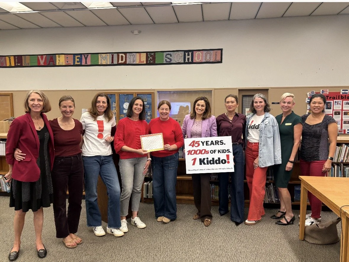 Yesterday, Kiddo! was presented with a resolution from the Mill Valley School District celebrating our 45 years of service to our schools. 

The current Kiddo! Board of Directors and staff is incredibly proud to build on this 45 year legacy, beginnin