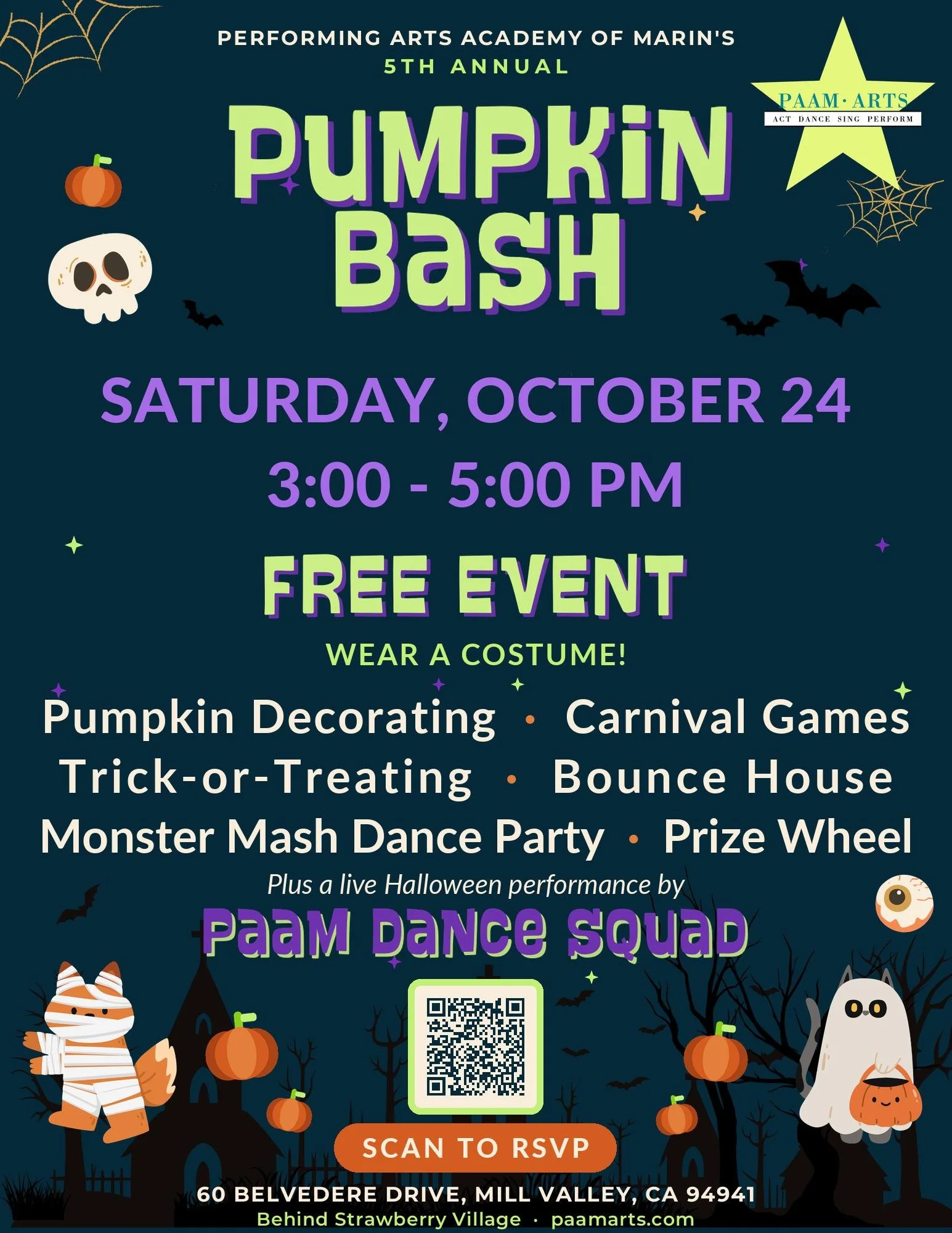 THIS SATURDAY, please visit our friends at PAAM for a free Halloween event. 👻🎃