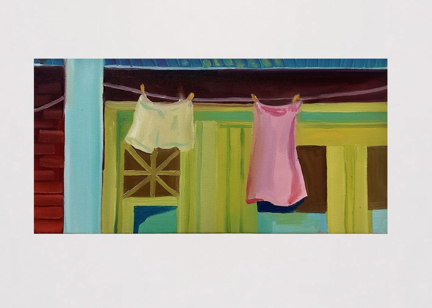 Hang Me Out To Dry, 2026, Oil on Canvas, 8"x16", Oil on Canvas