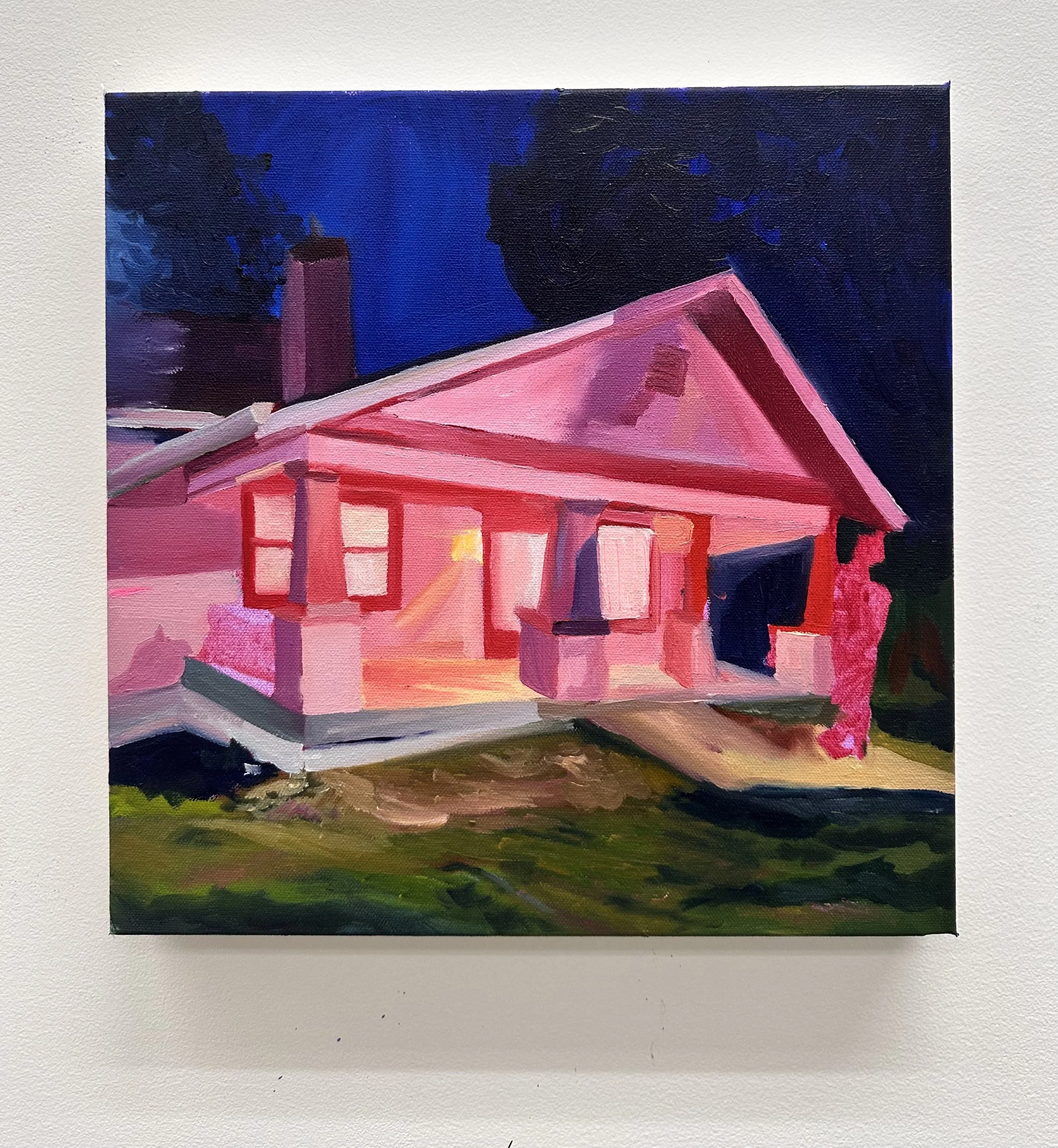I Saw it From the Street, 2025, 12"x12", Oil on Canvas