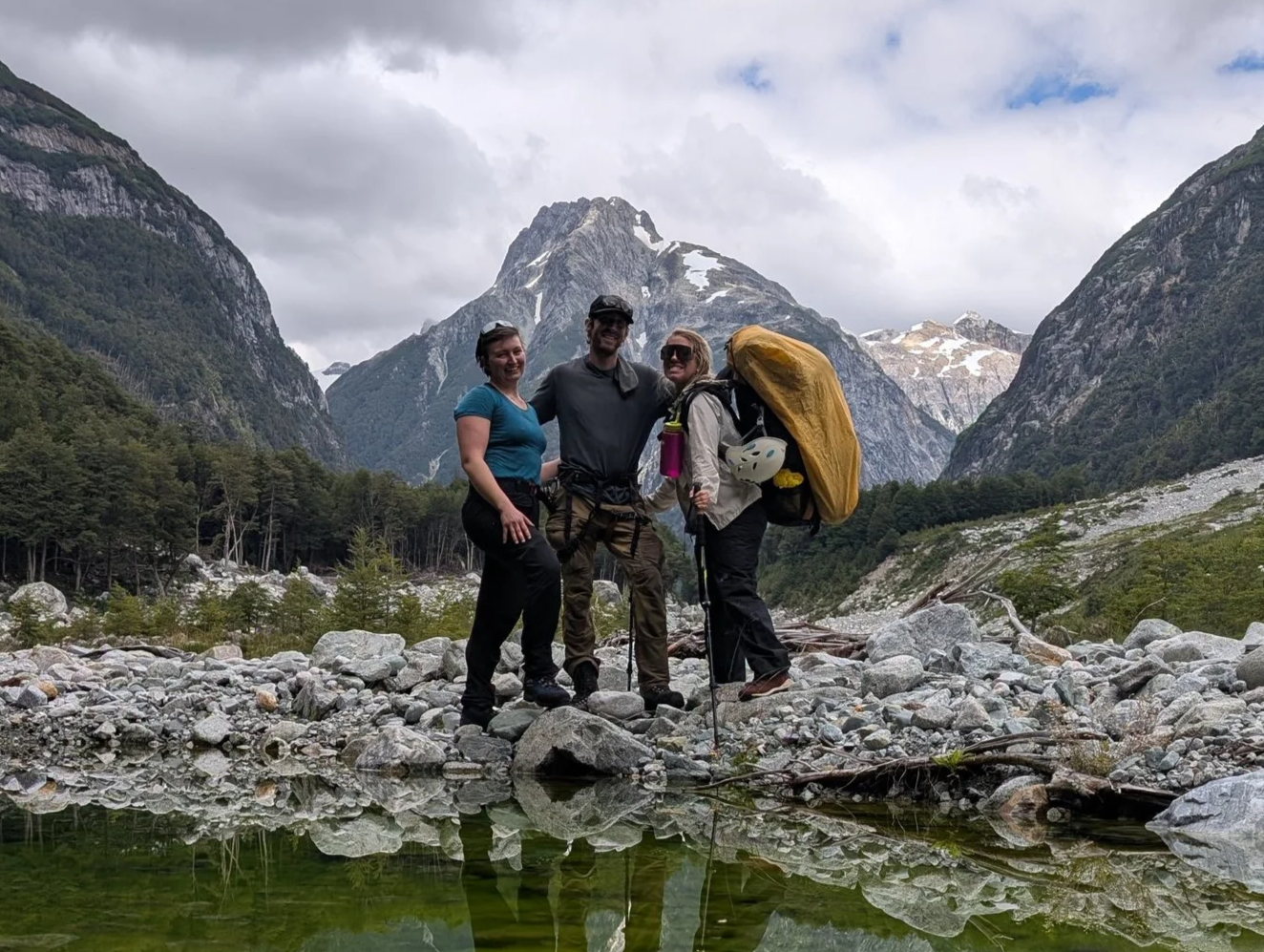 Hikers in Turbio IV Valley, Patagonia