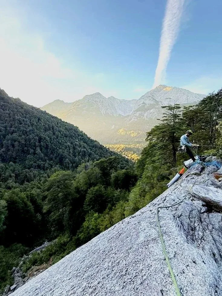Hauling bags on a Cochamo's big wall