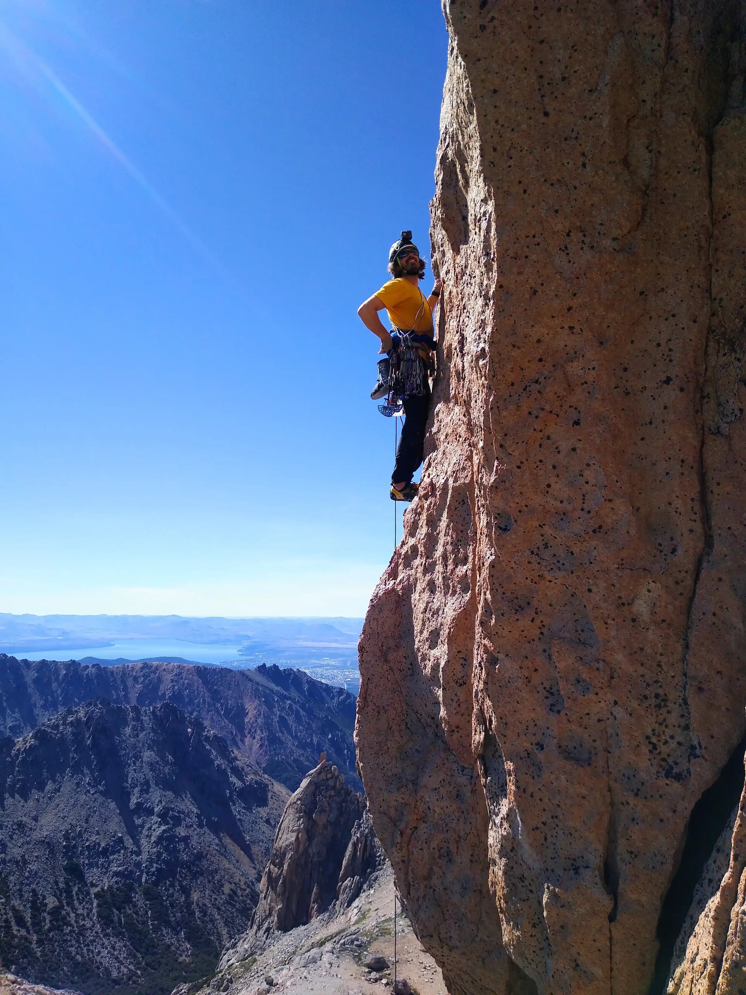 Matt Segal in Frey climbing the multi-pitch Imaginate
