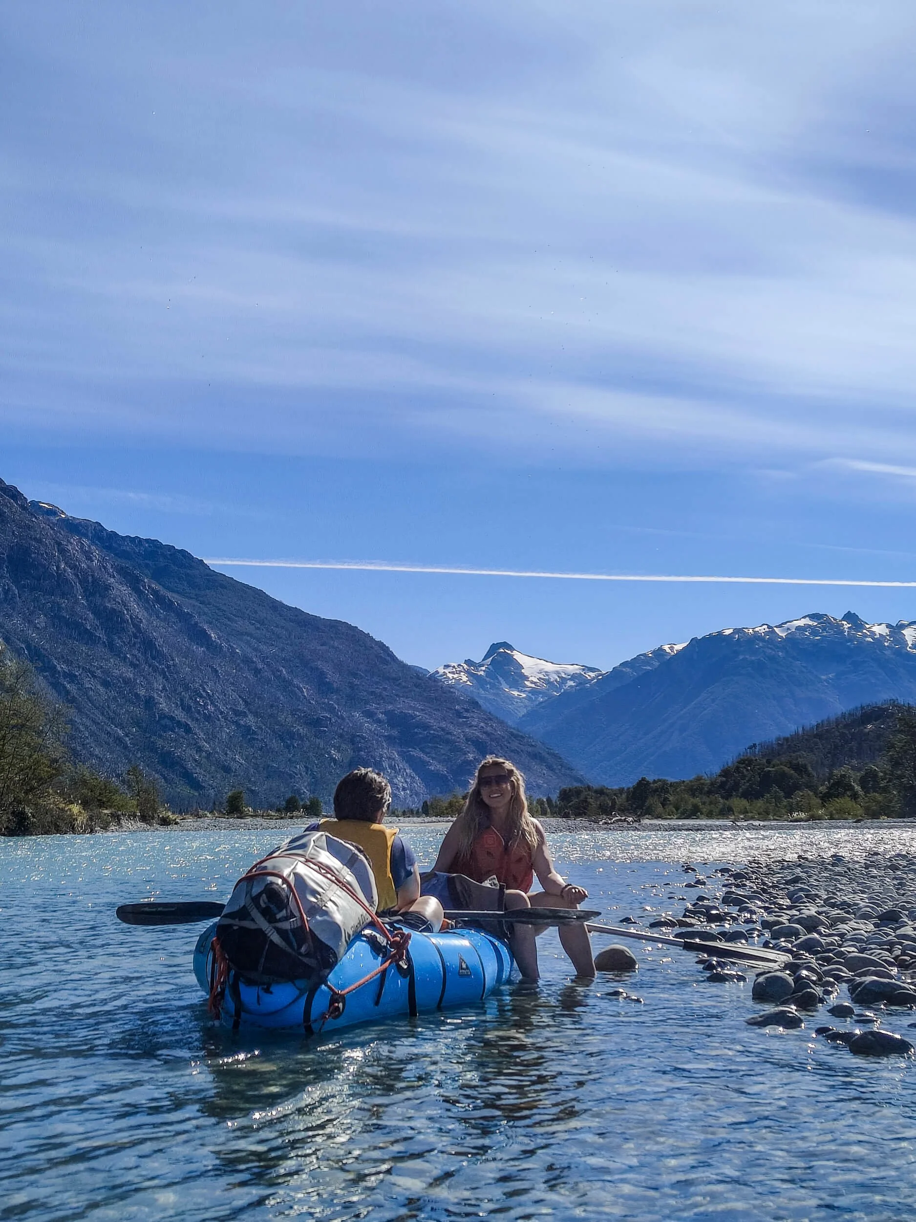 Packrafting down Turbio River, Patagonia, Bariloche