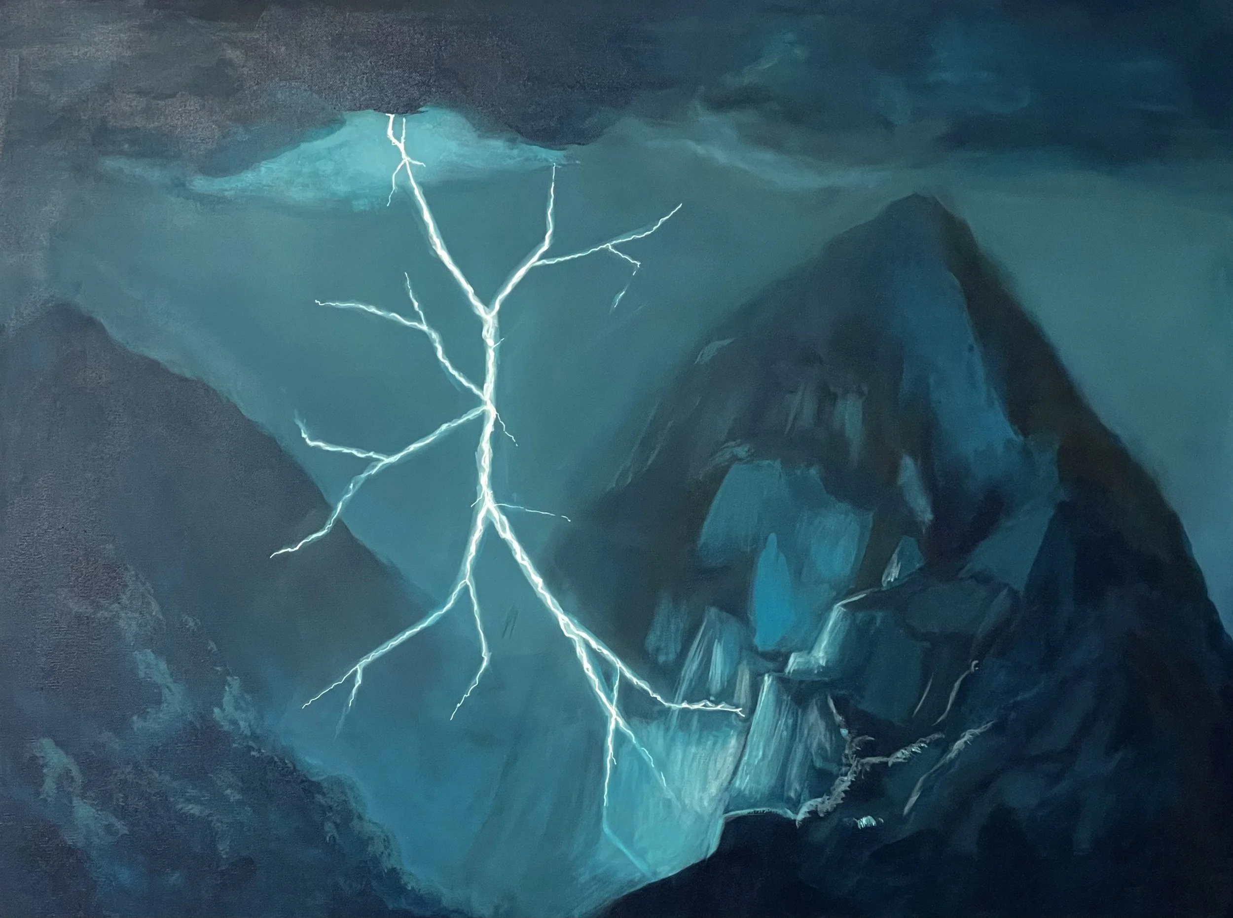 Lightning Bolt oil painting