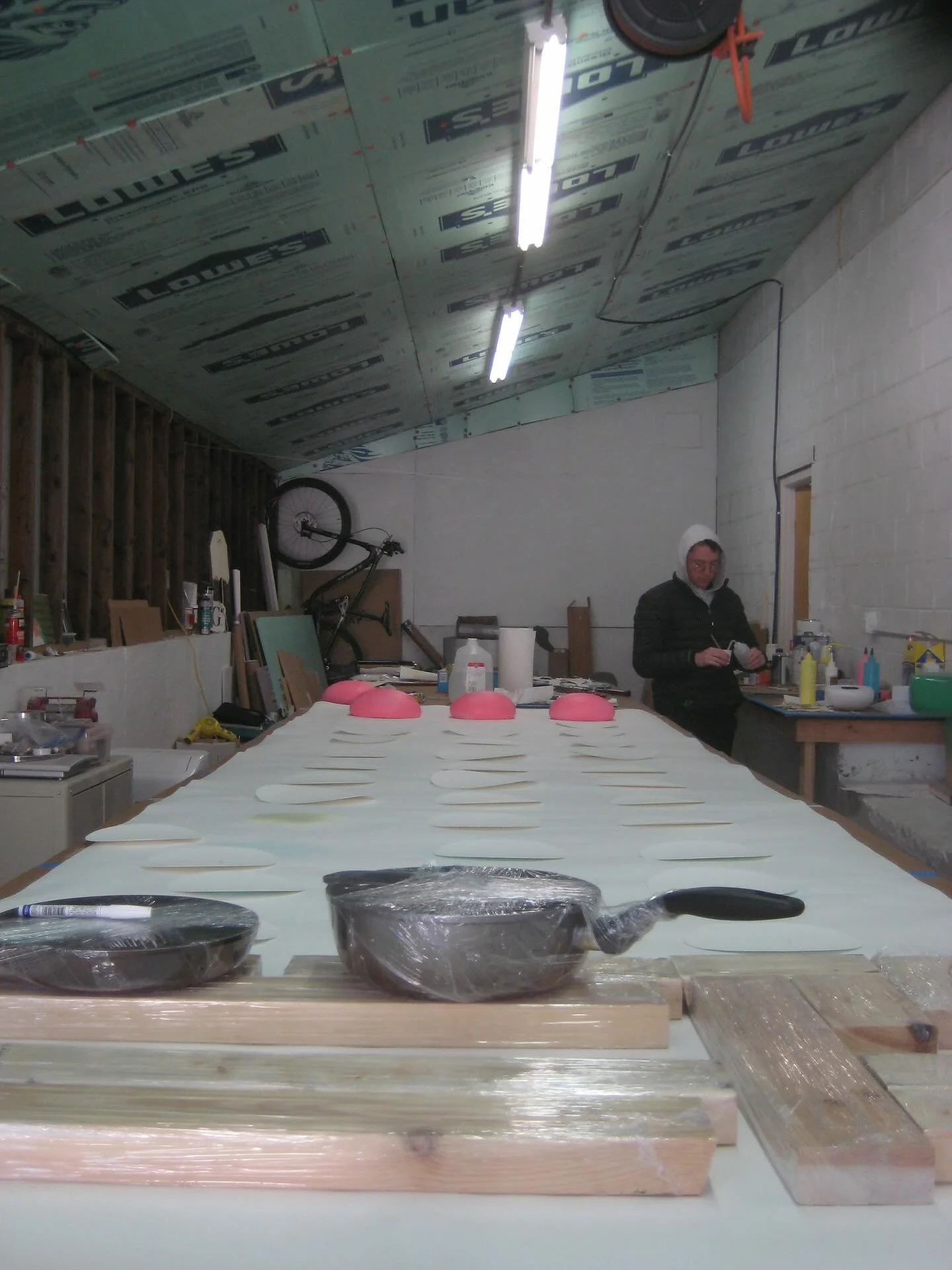 Here are some process pictures from the candy button project I started ages ago and had to stop because I didn&rsquo;t have a long enough studio space.

1. Now I have a long enough studio space.
2. I started by sculpting the forms out of insulation f