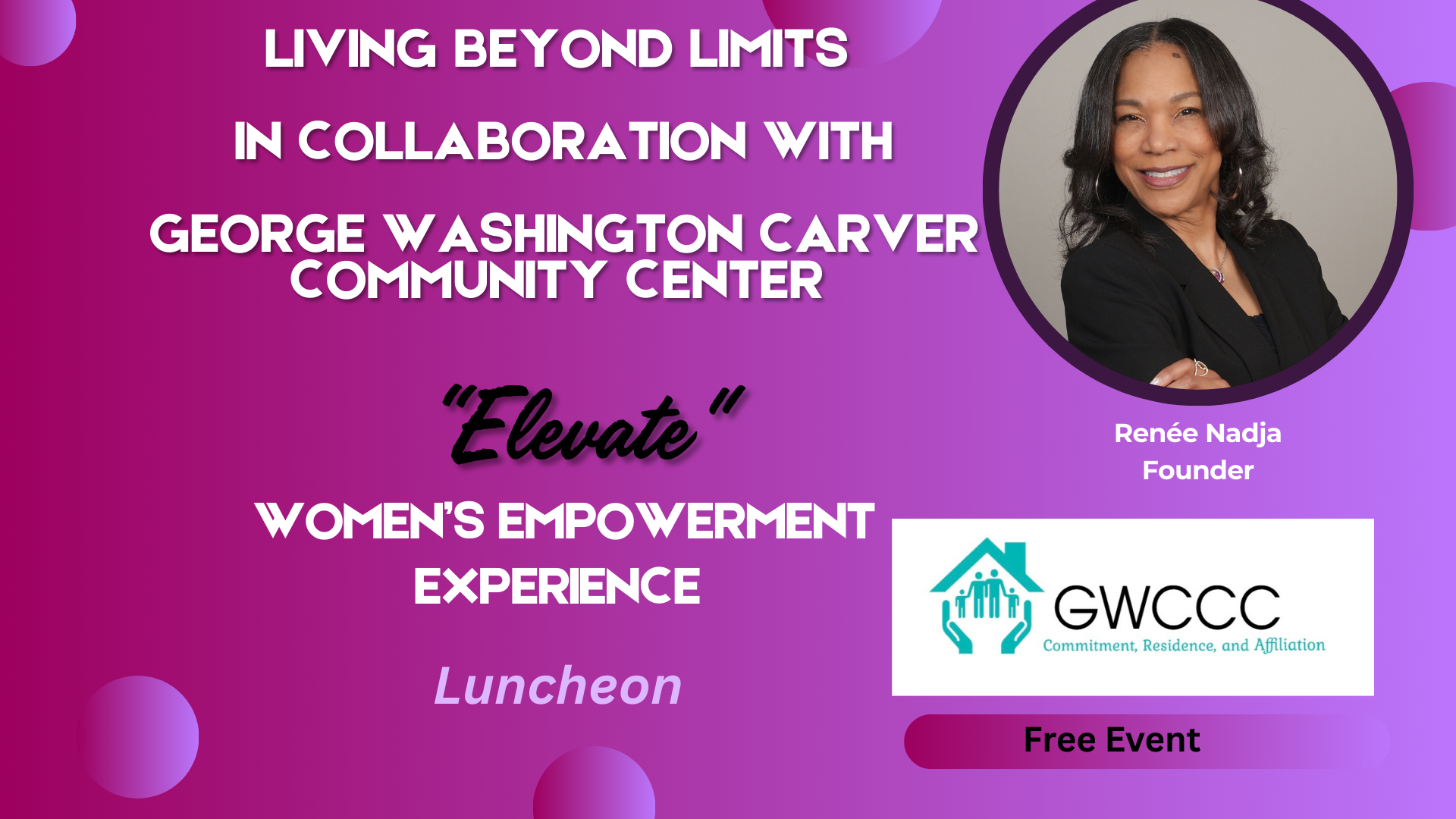 “Elevate”- FREE Community Women’s Empowerment Event