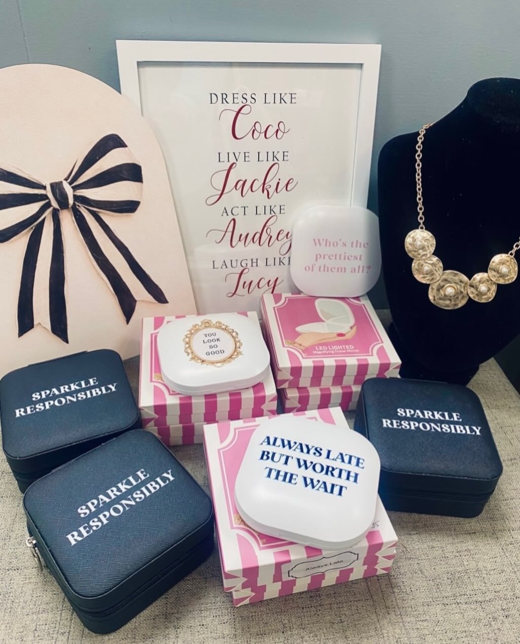 Some fun little arrivals to make you sparkle ✨ 
#decorandmorewesrwood #shoplocalma #gifts #giftideas #friendgifts