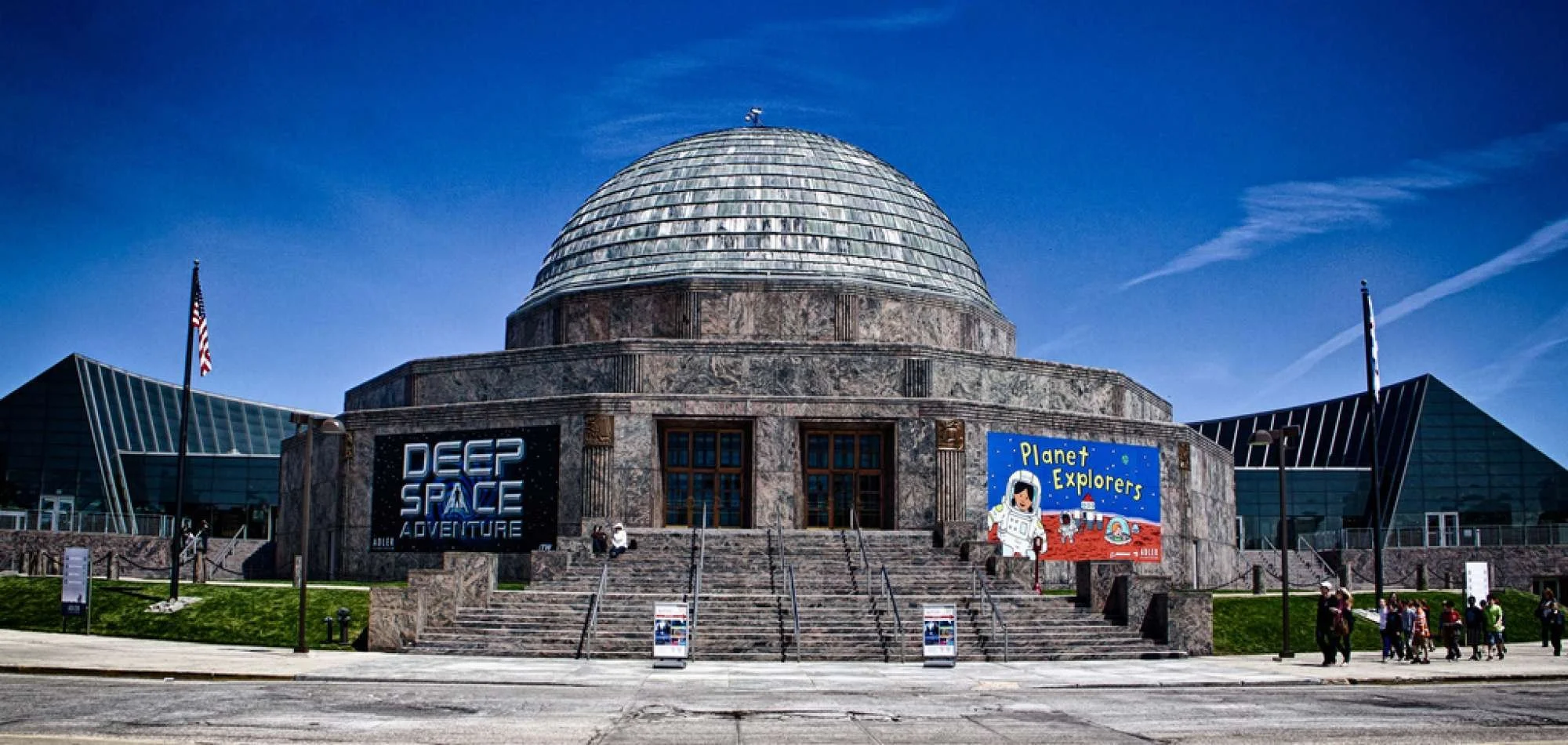 The entrance of the Adler Planetarium