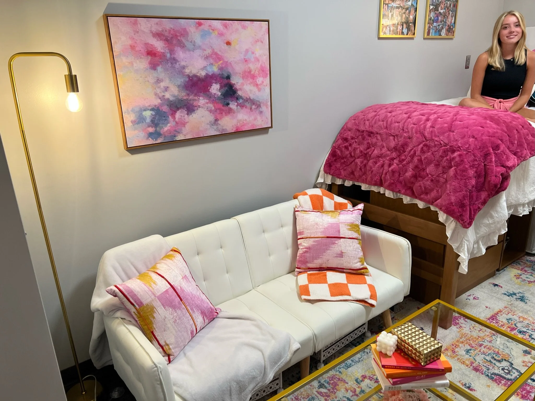 White Futon with USB Charging