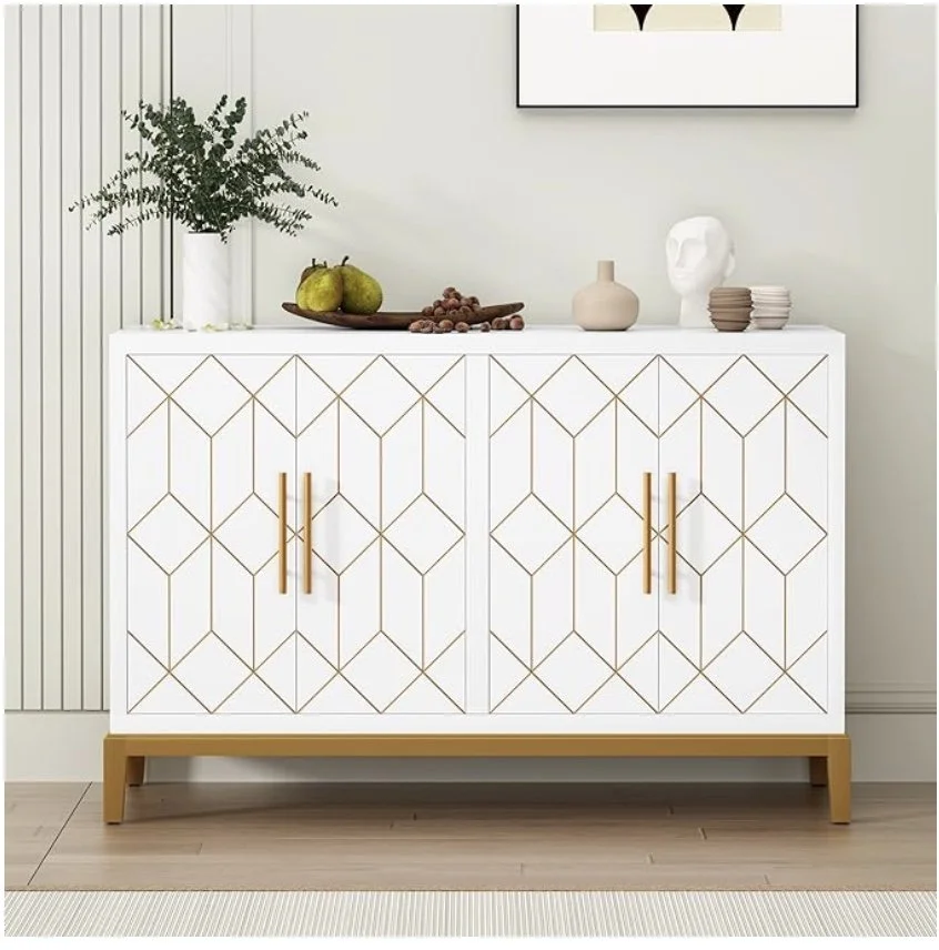 Modern with cabinet with gold accents