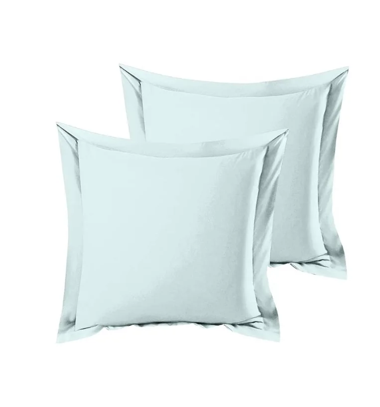 Light seafoam cotton Euro 26x26 pillow shams