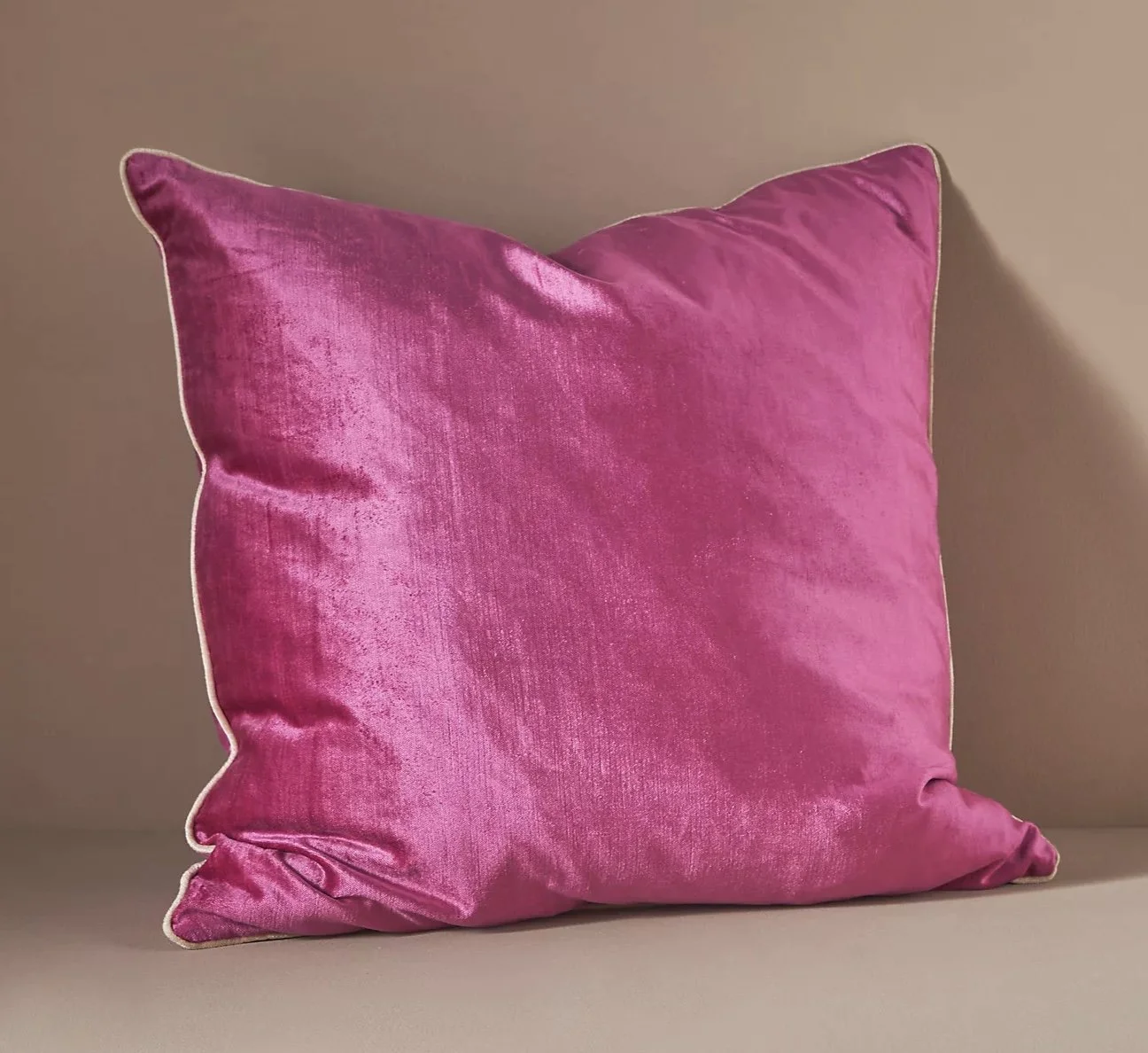 Anthropologie Pink Velvet 20x20 Euro Pillow