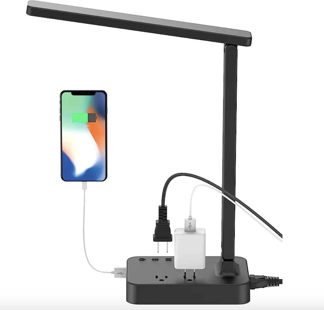 Desk lamp with charging port