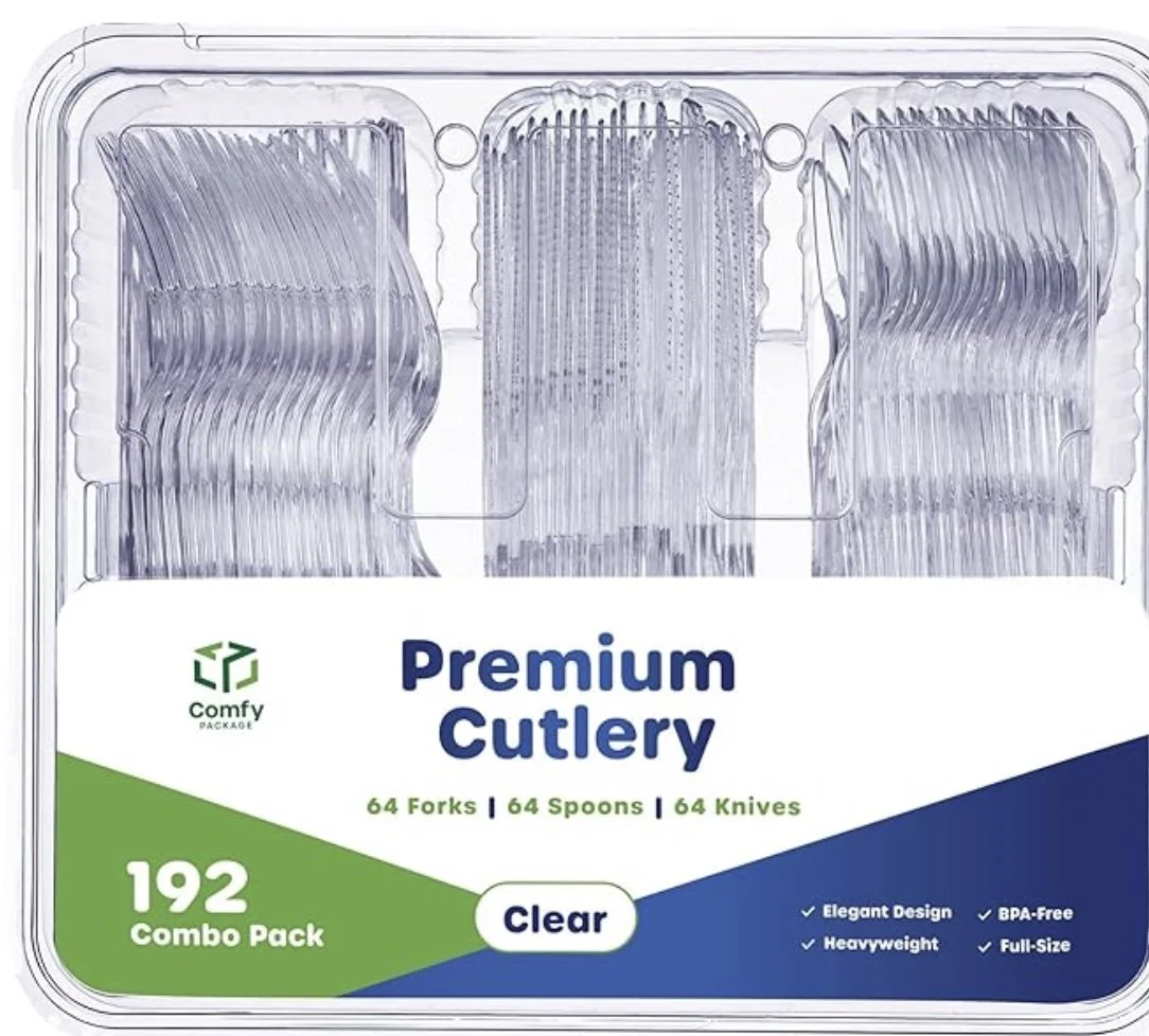 Plastic cutlery utensils tray