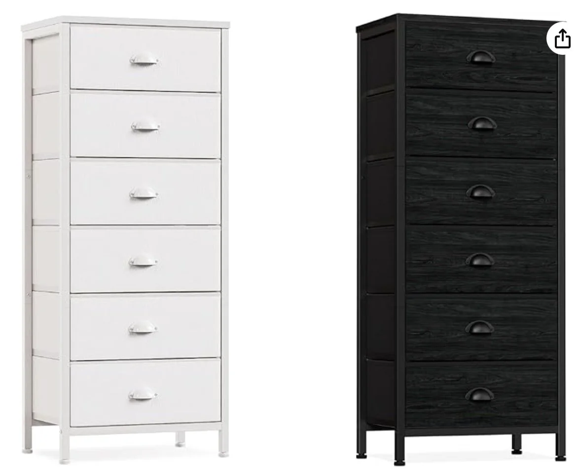 tall dresser storage unit with 6 drawers