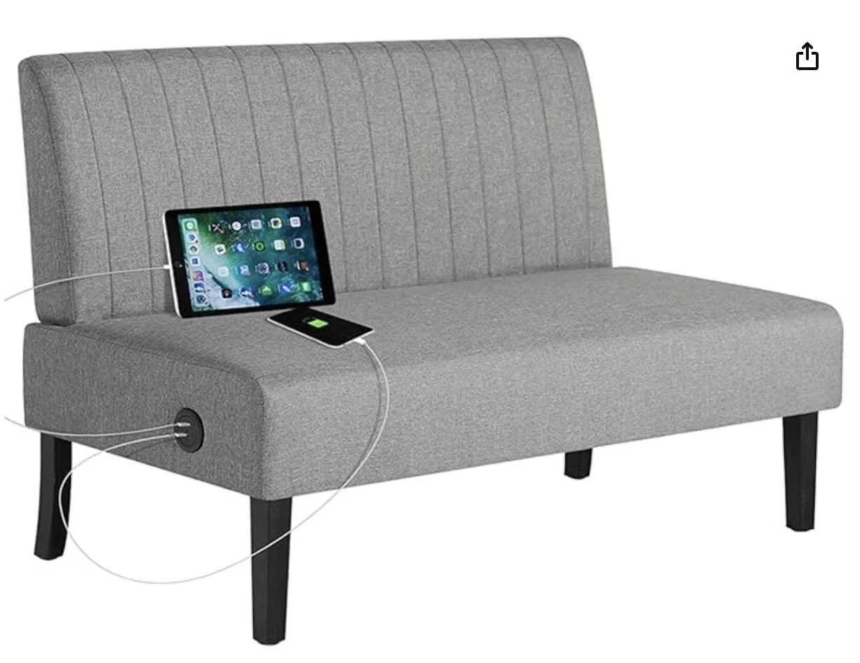 Armless Mini Futon Loveseat couch