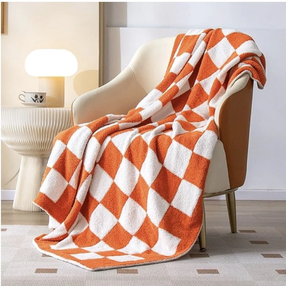 Checkerboard throw blanket