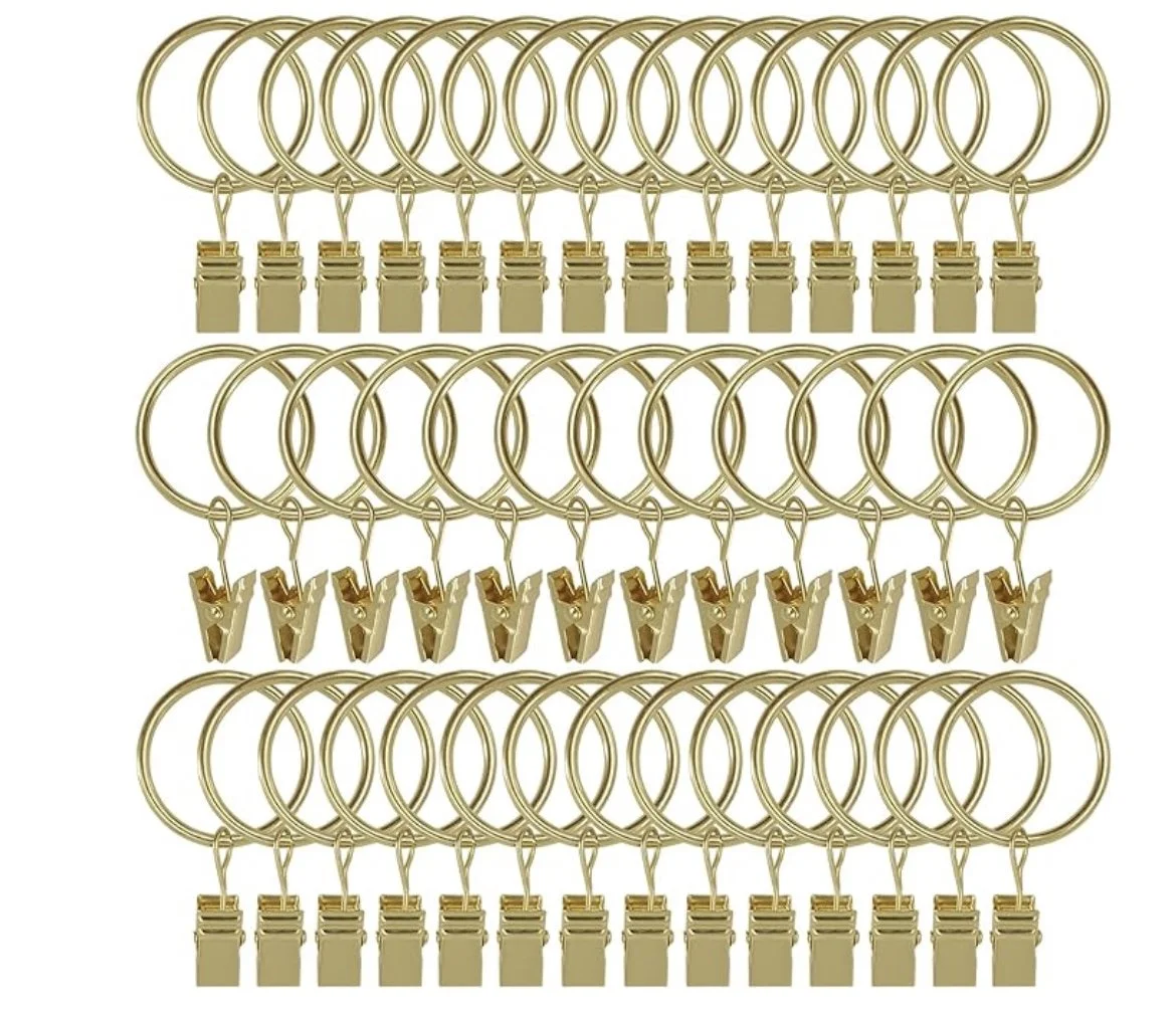 Gold curtain ring clips (40-pack)