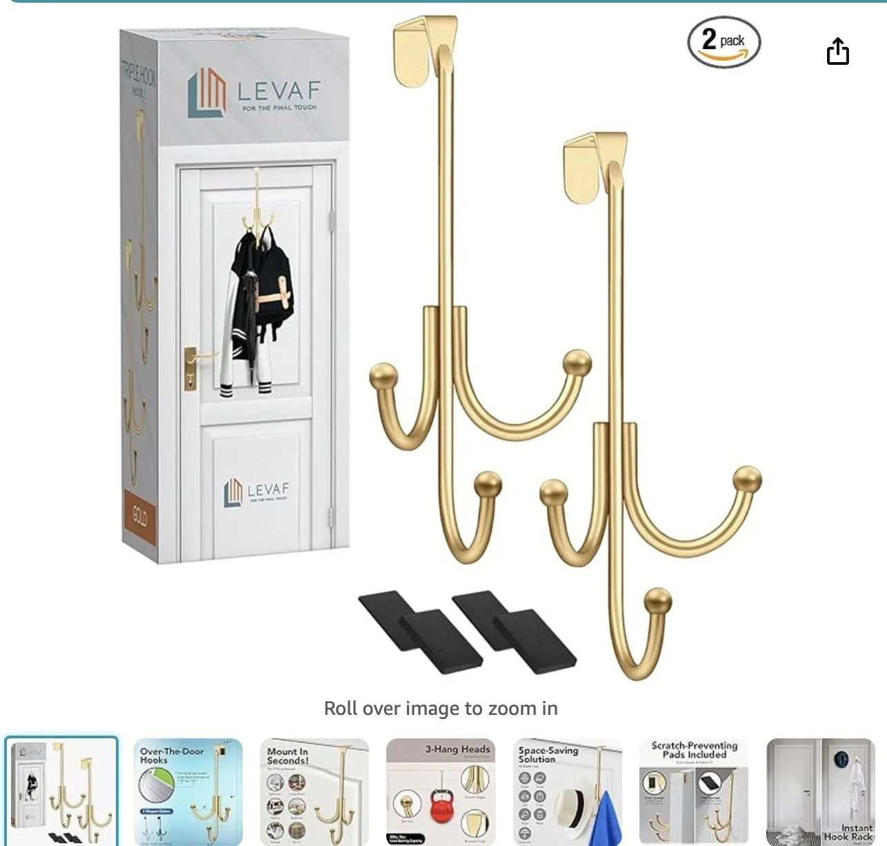 Gold Over-door Hooks