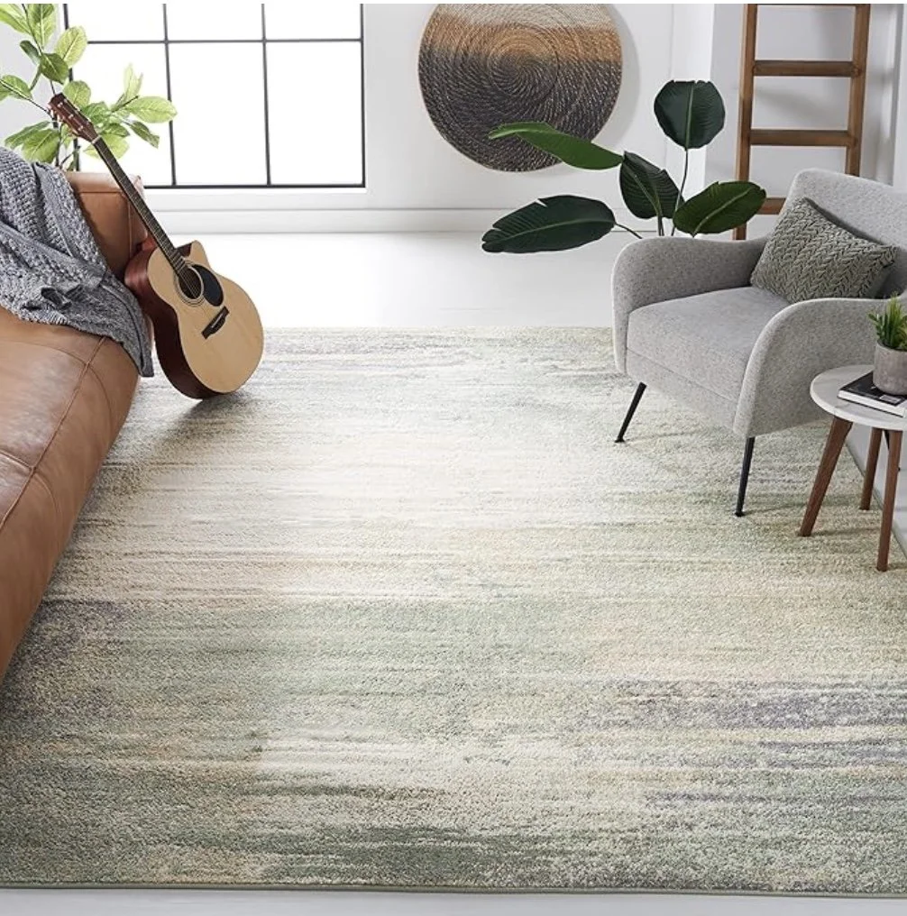 Rug sage brown ivory