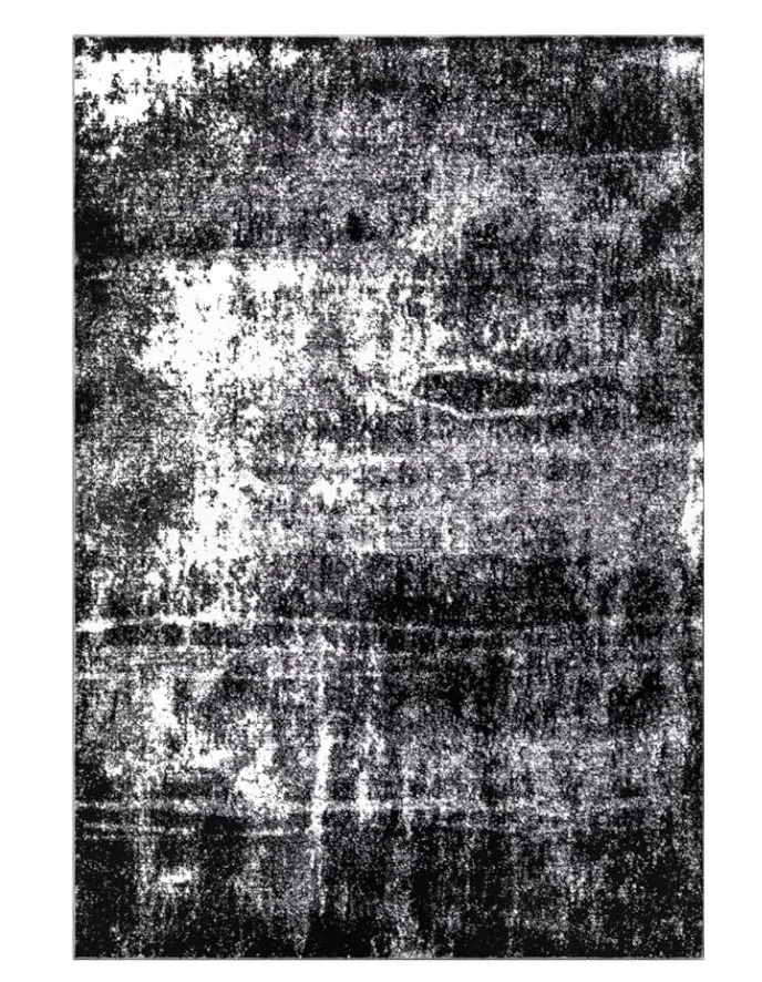 Black Gray White Modern Abstract Rug