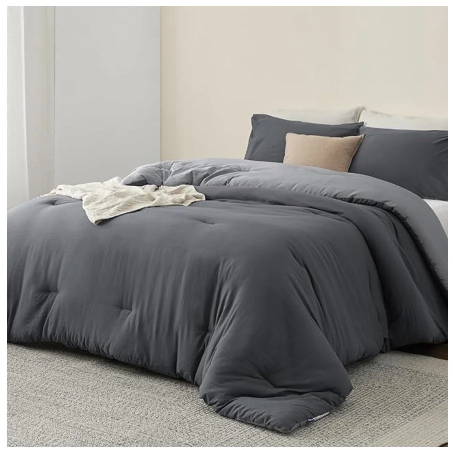 Bedsure Dark Gray/Light Grey Reversible Comforter Set
