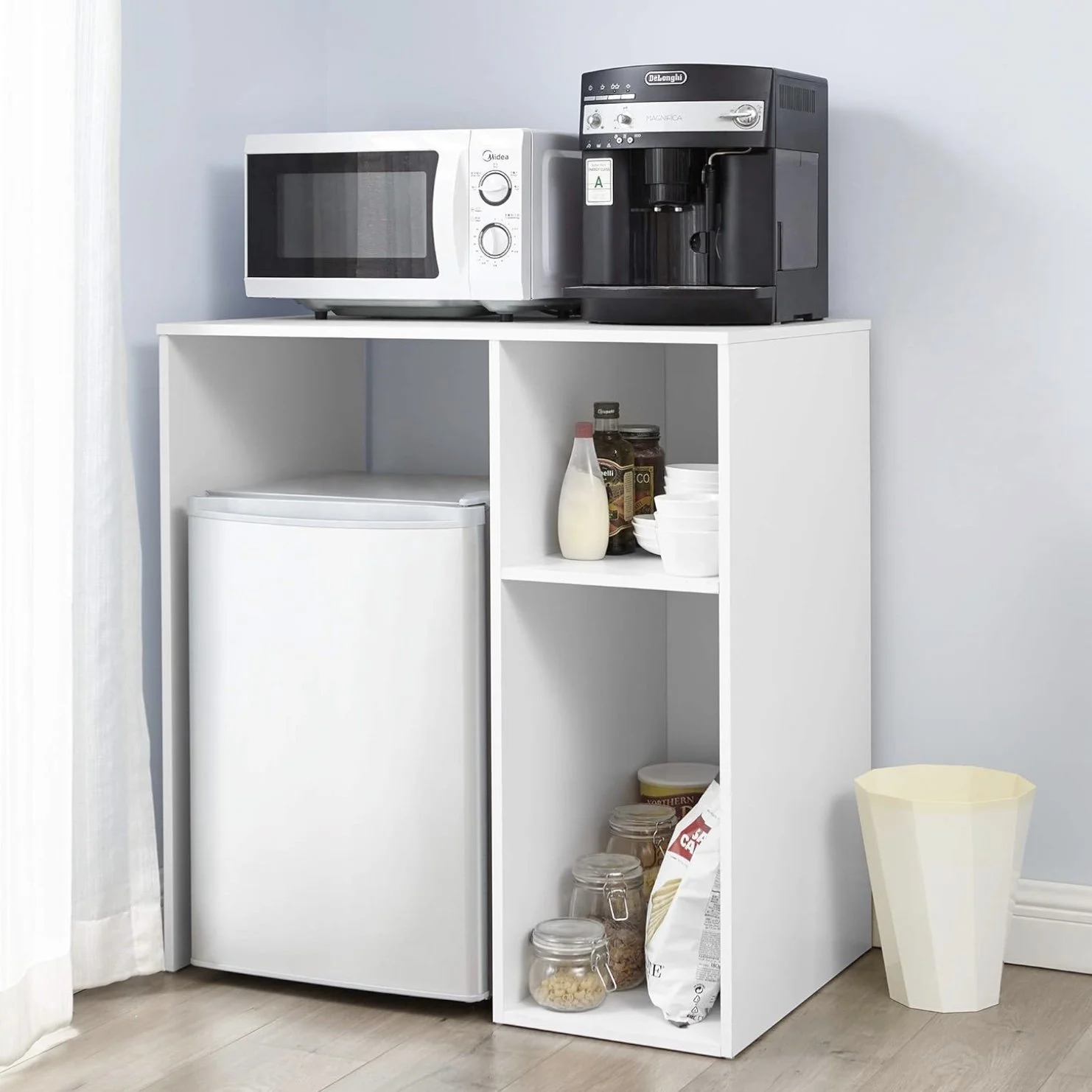 DormCo Yak About It Mini Fridge Dorm Station - White