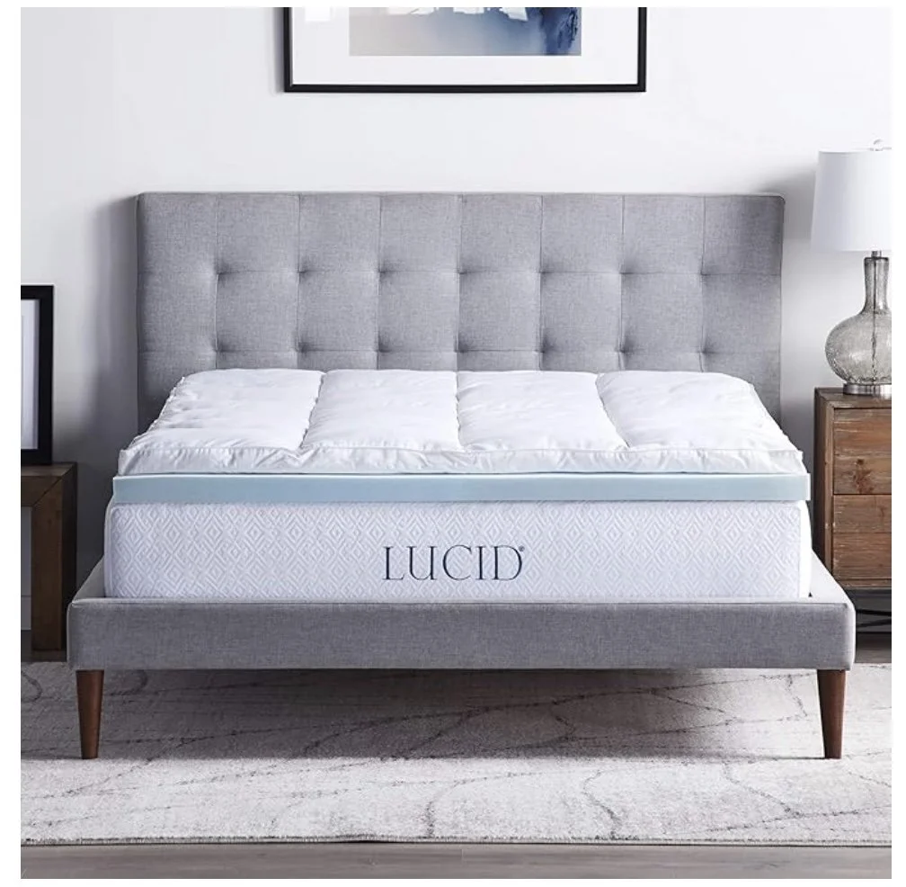 Lucide Down Alternative and Gel Memory Foam Mattress Topper
