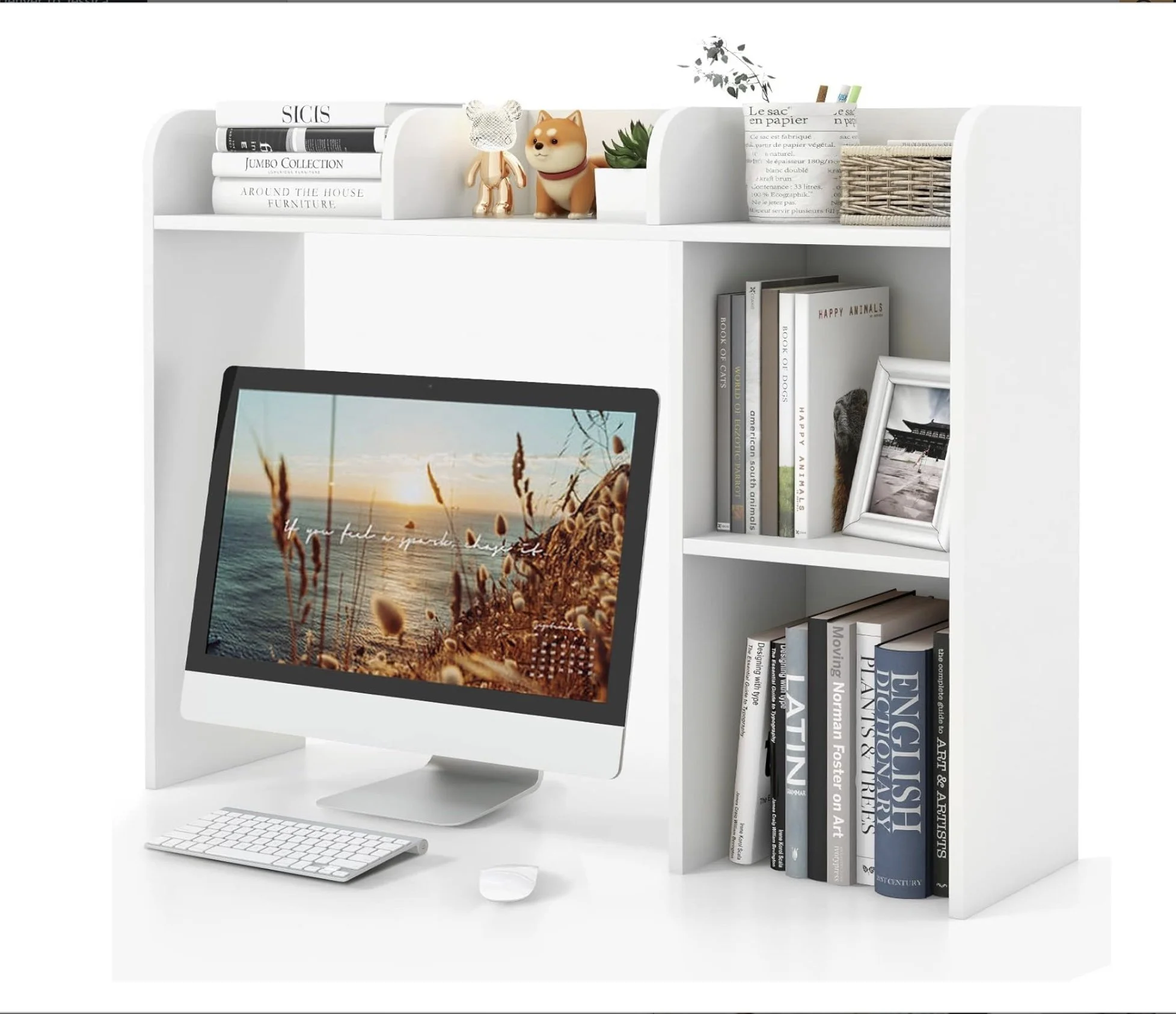 Dorm desk hutch white 