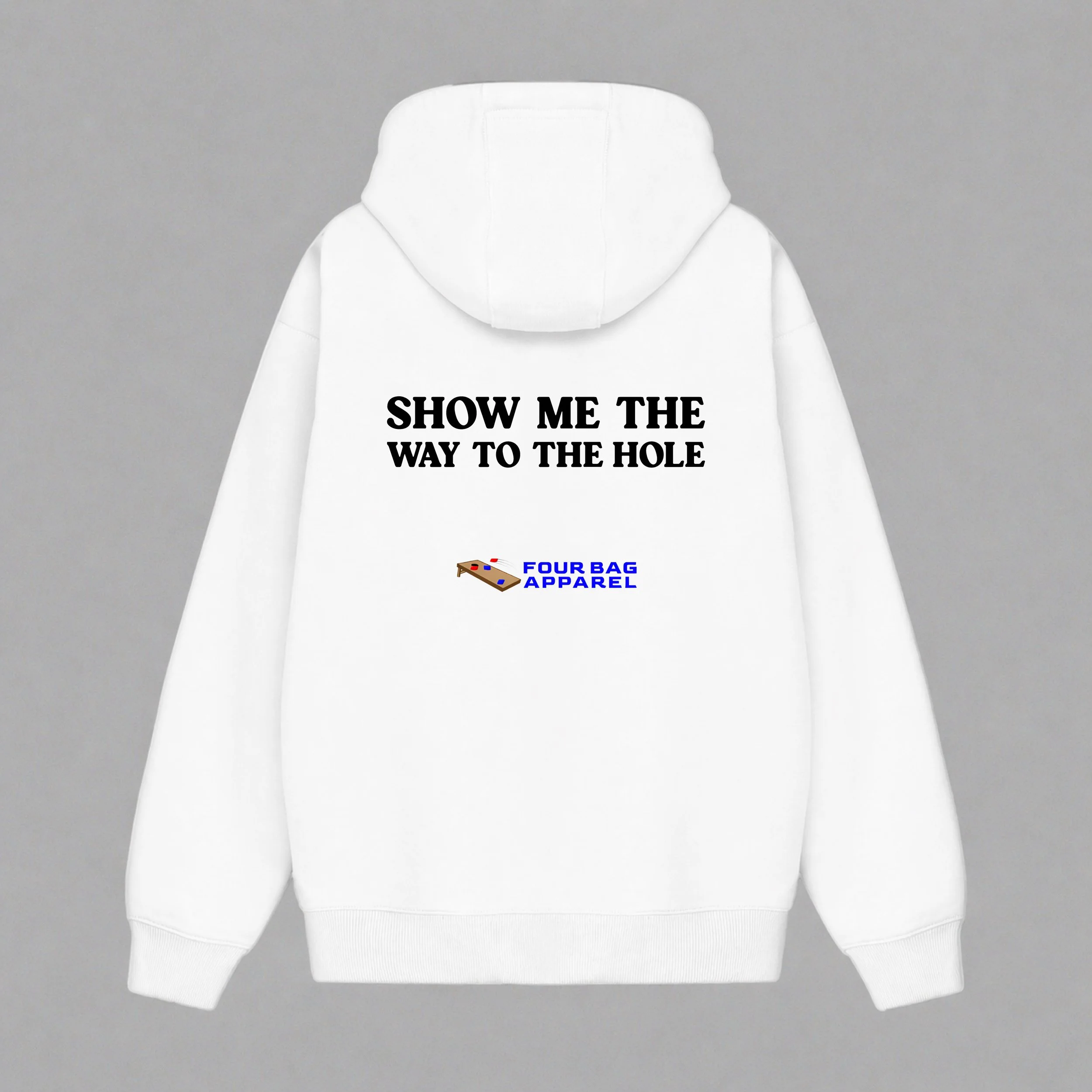 Show me the way to the hole white hoodie.jpg