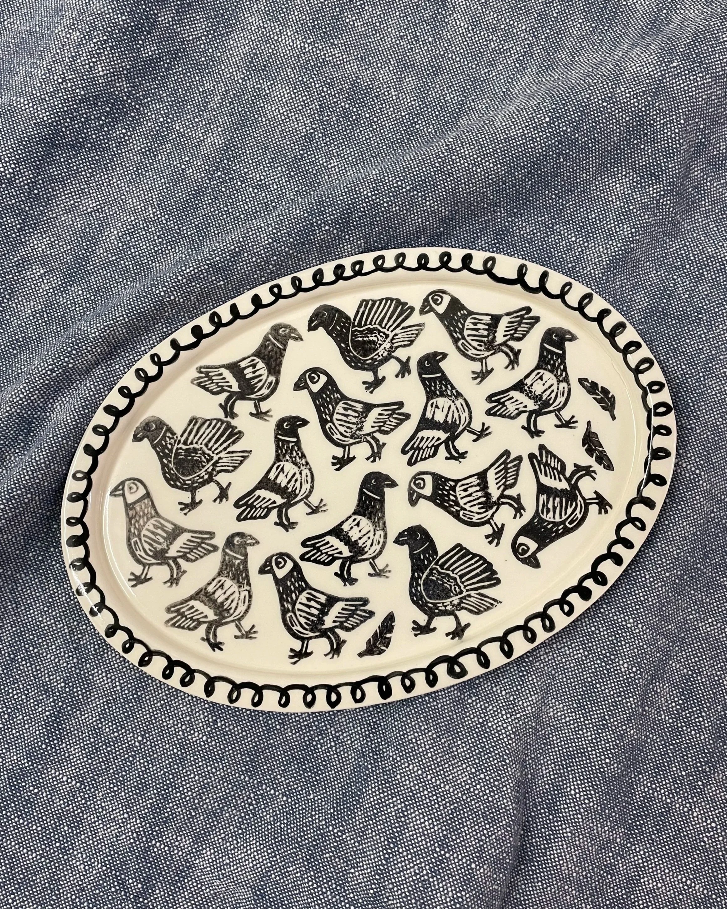 Flock of Pigeons Plate