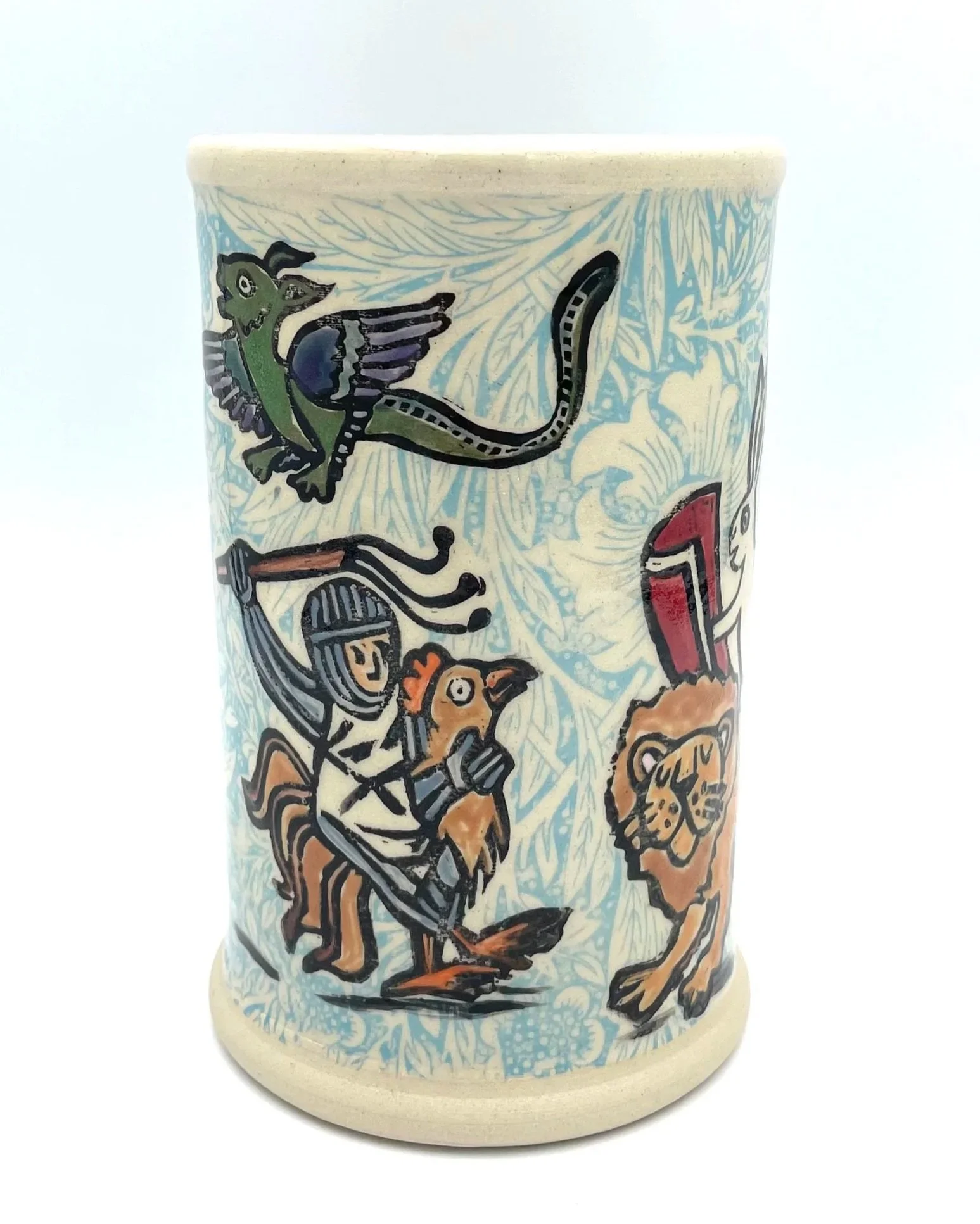 medieval marginalia inspired ceramics