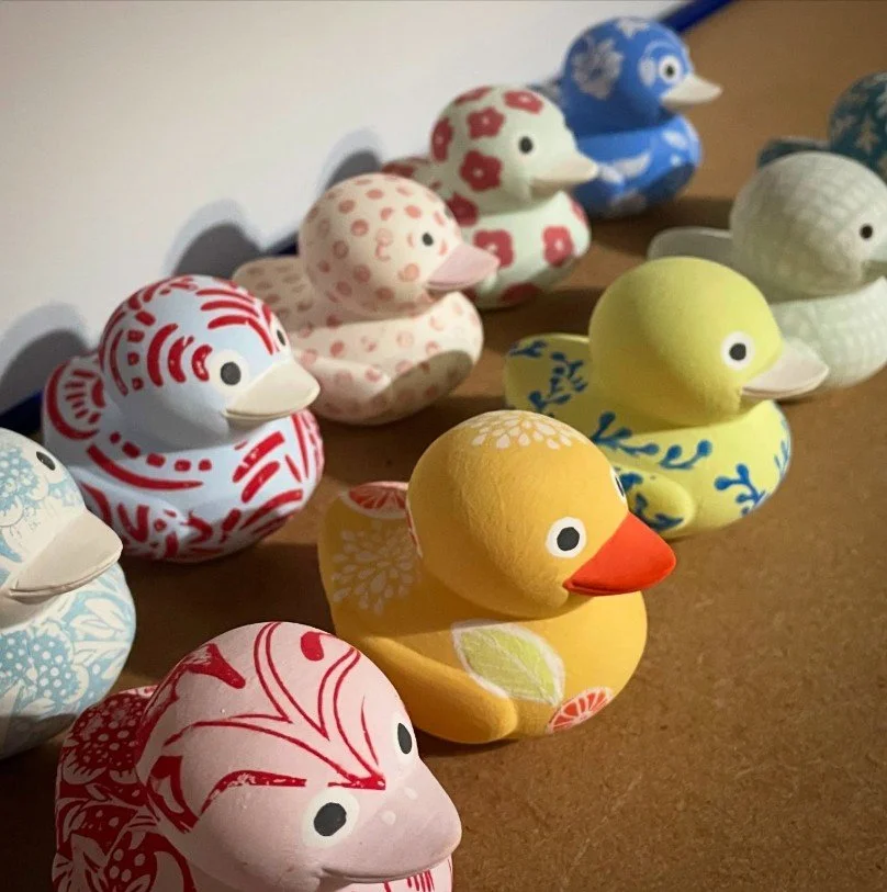 Painted Greenware Ducks