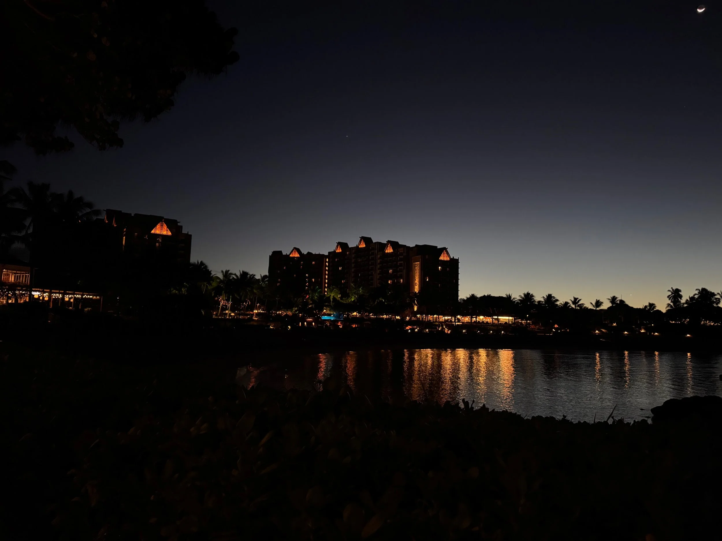 View of Aulani grounds at sunrise