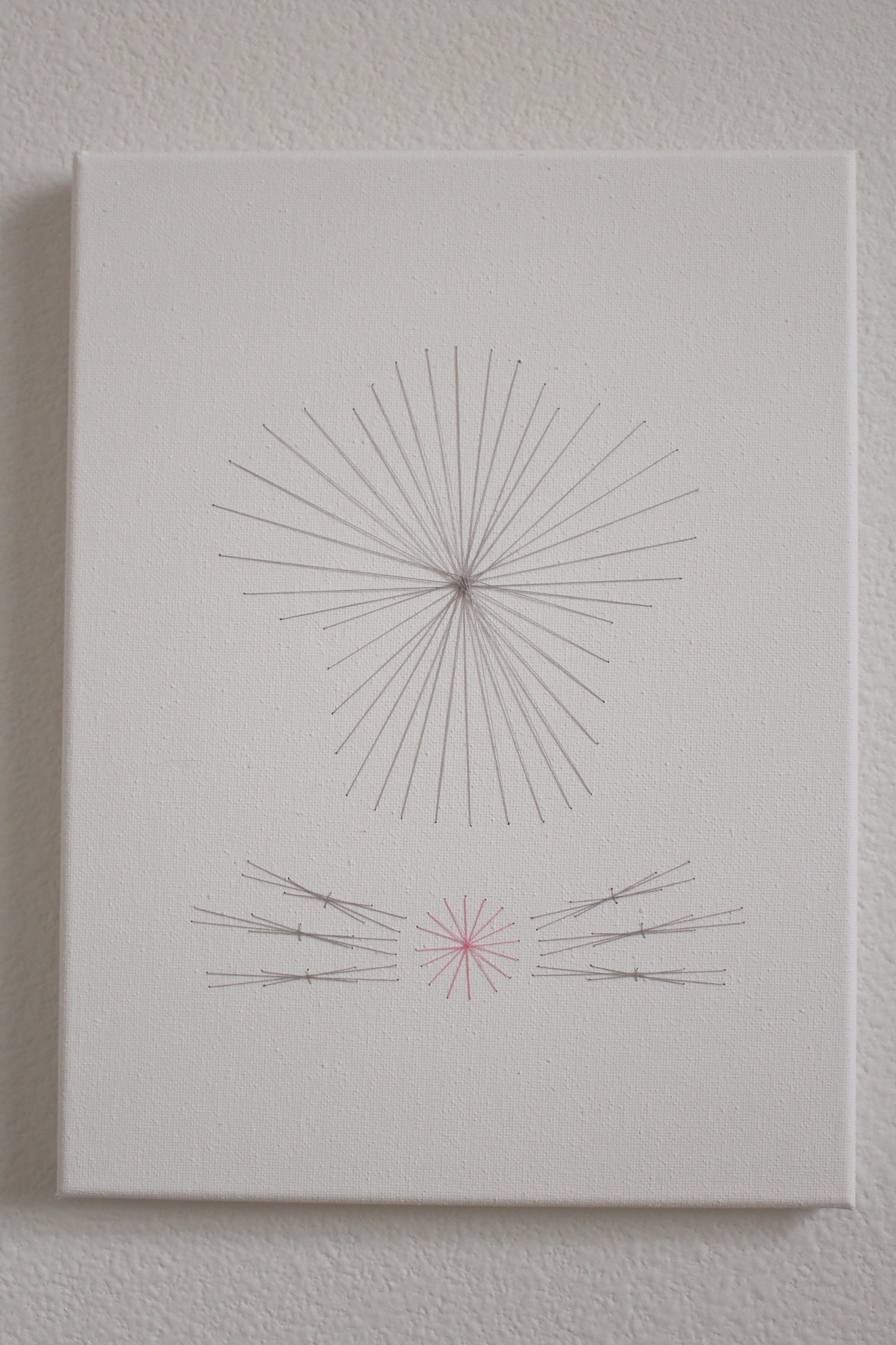  Chef hat on to of a mouse nose and whiskers sewn onto a canvas 