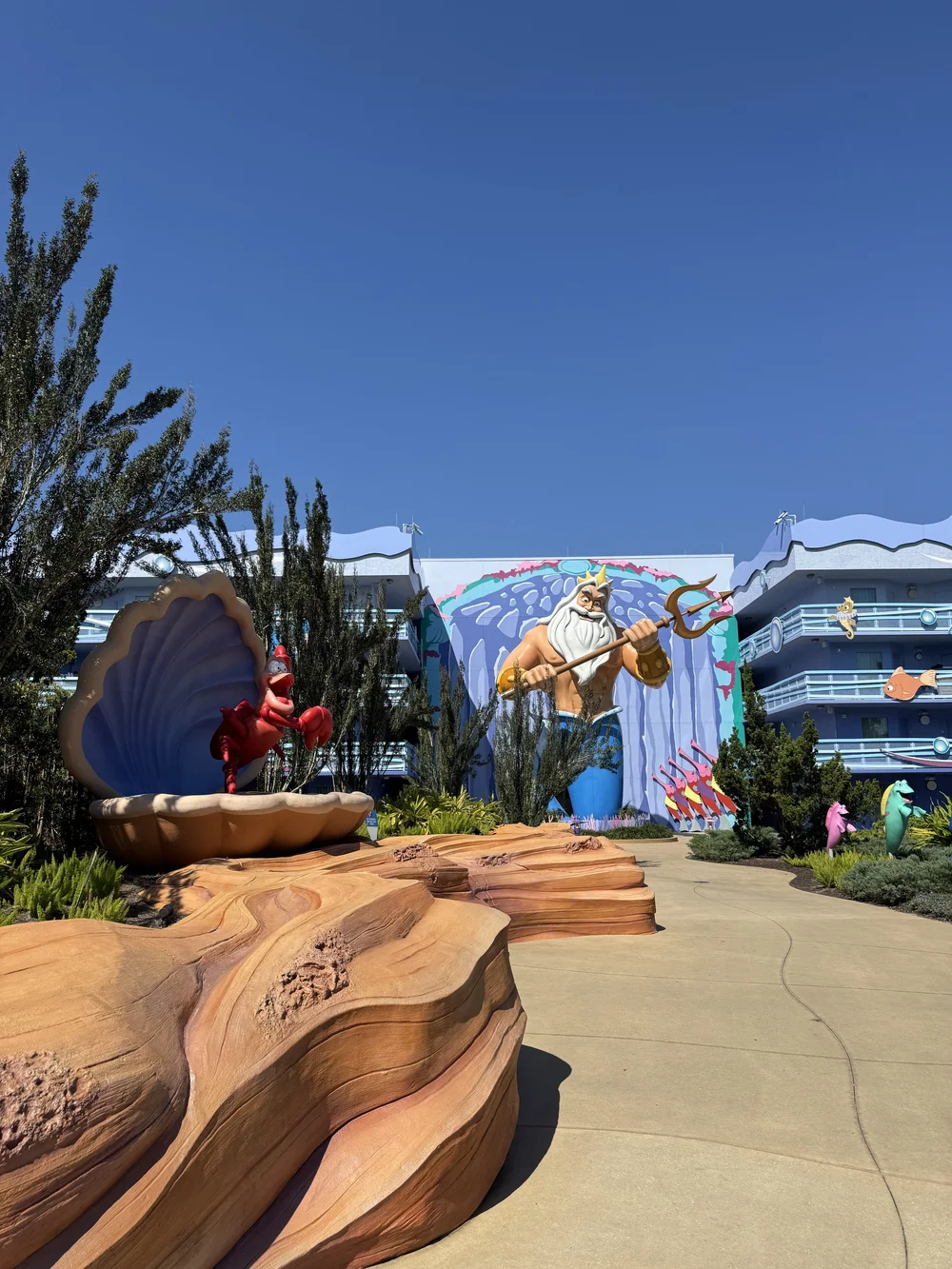  King Triton statue in Little Mermaid area in Art of Animation 
