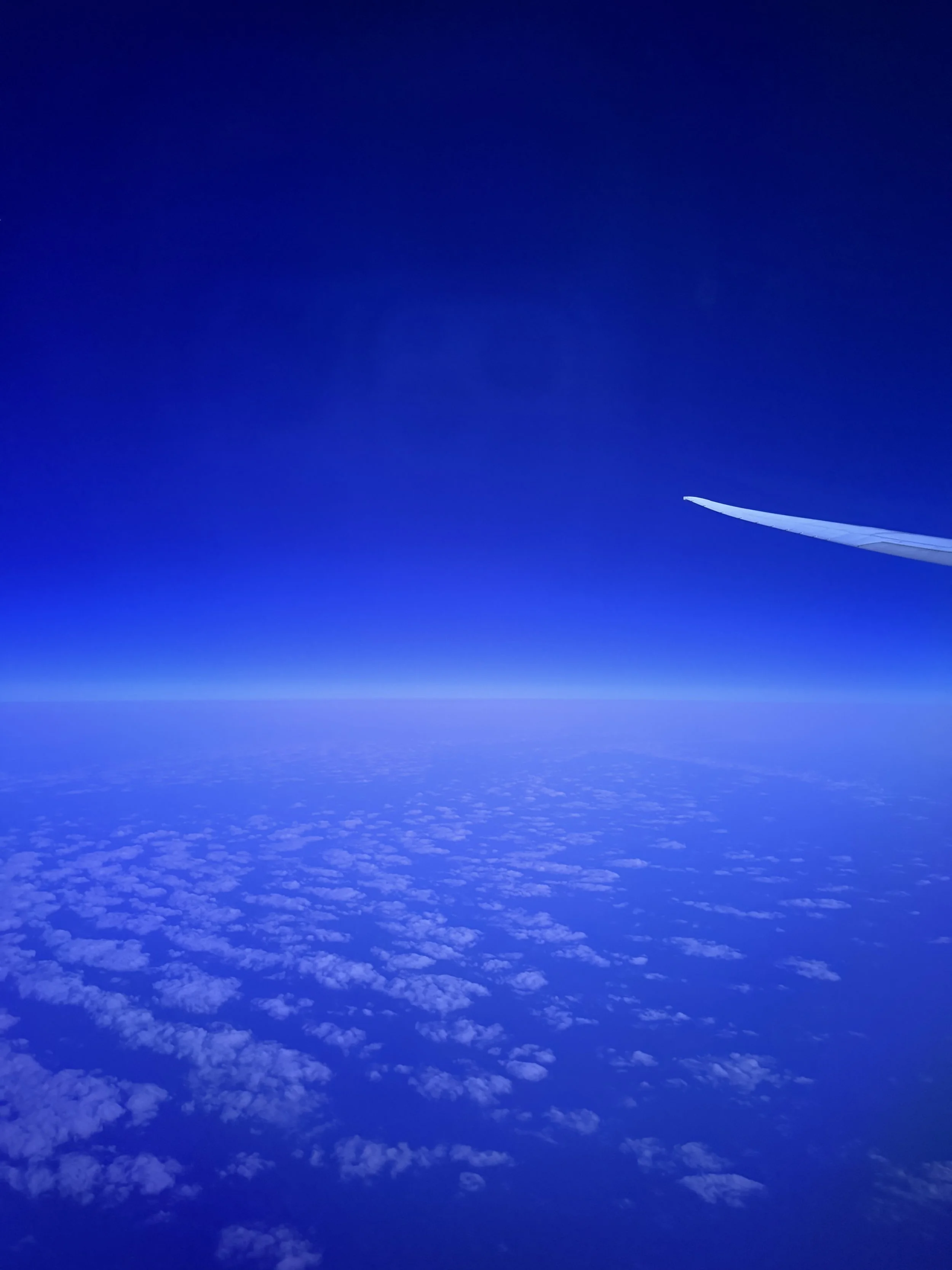 View of the sky from an airplane window