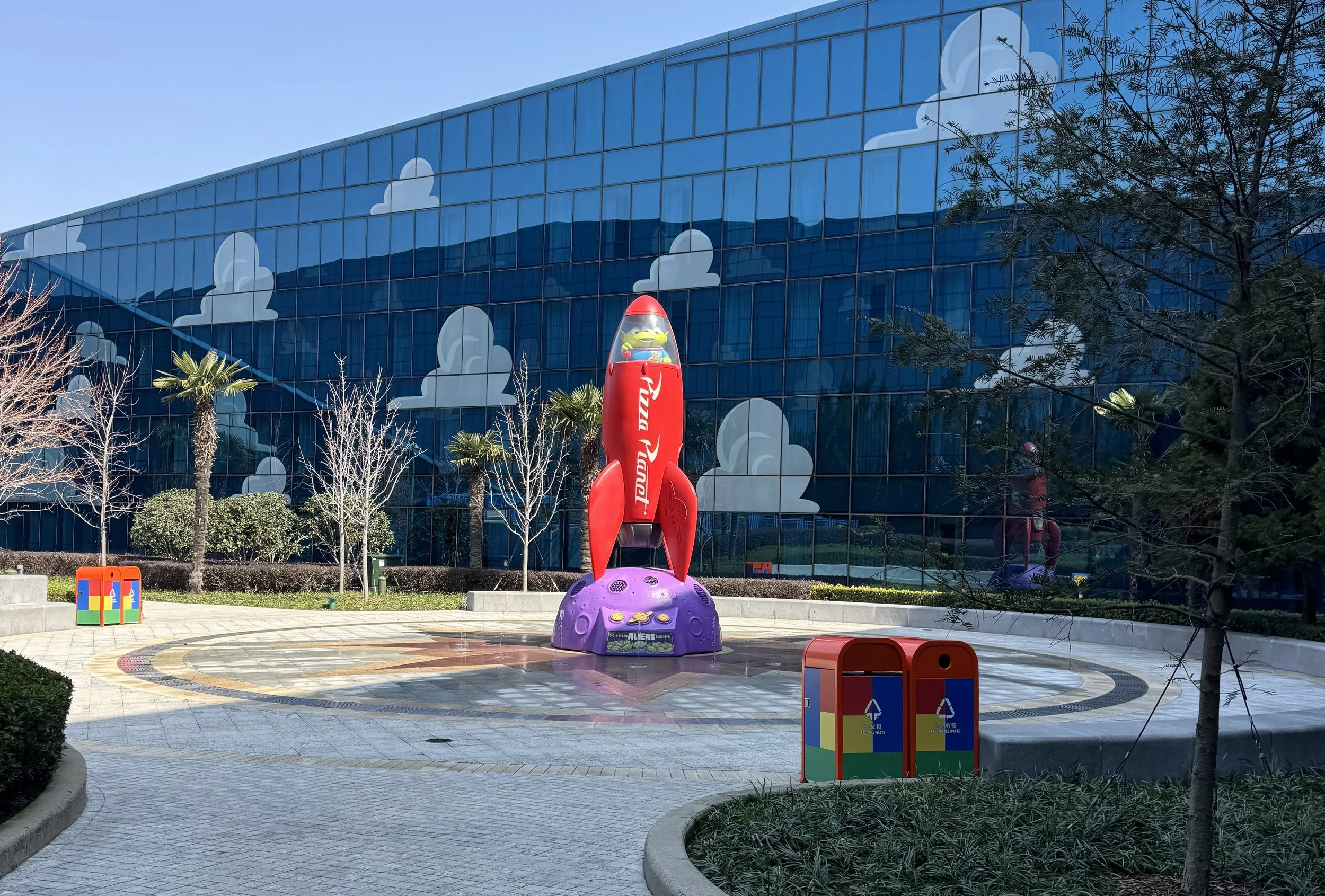 The Launchpad Pizza Planet rocket reachable from Woody Courtyard