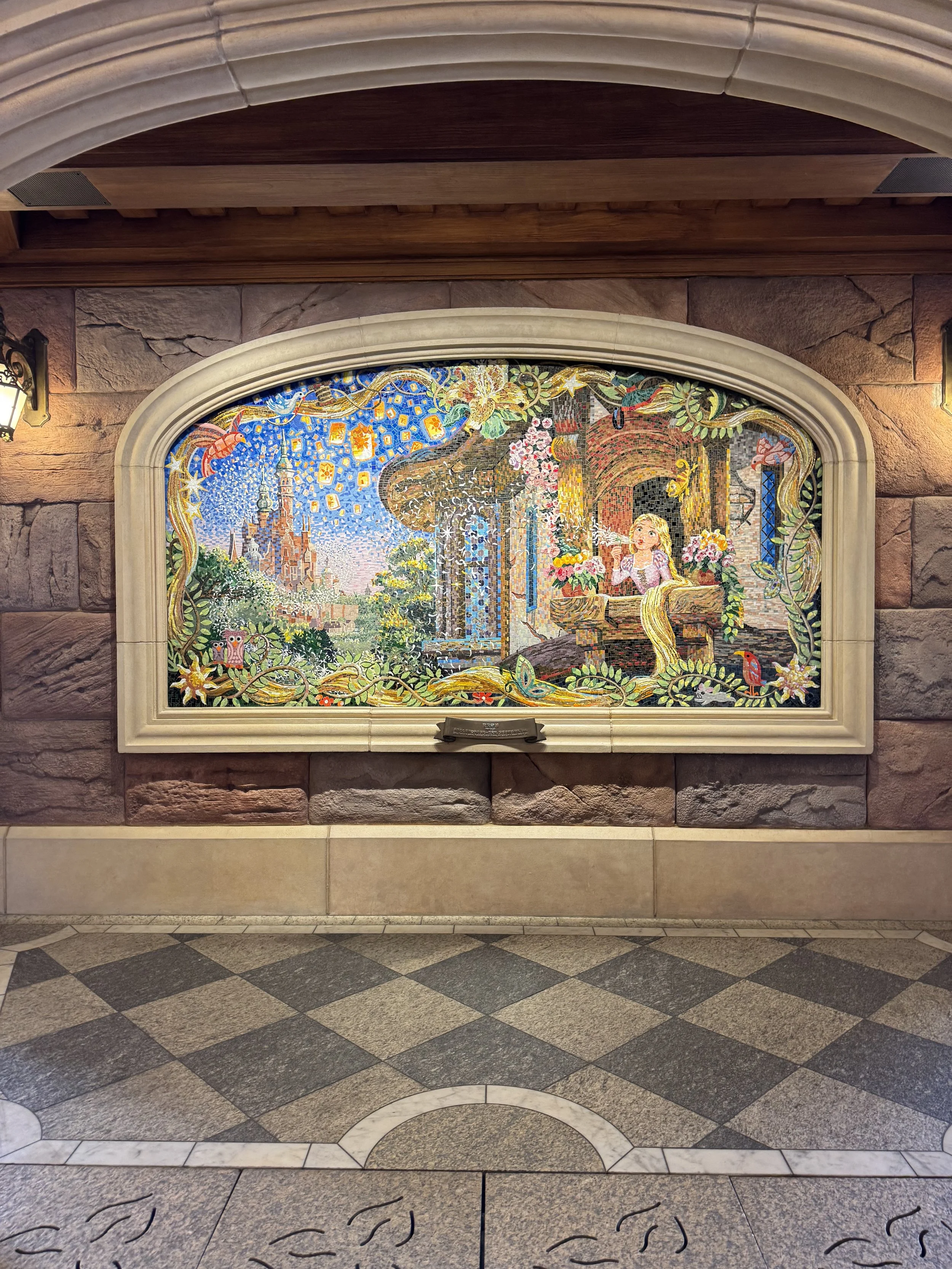  Rapunzel art in the castle walkway 